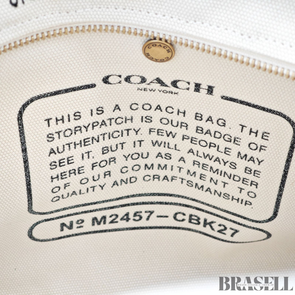 COACH Cargo Tote Bag Sketch Print New York 2-Way Shoulder Bag White