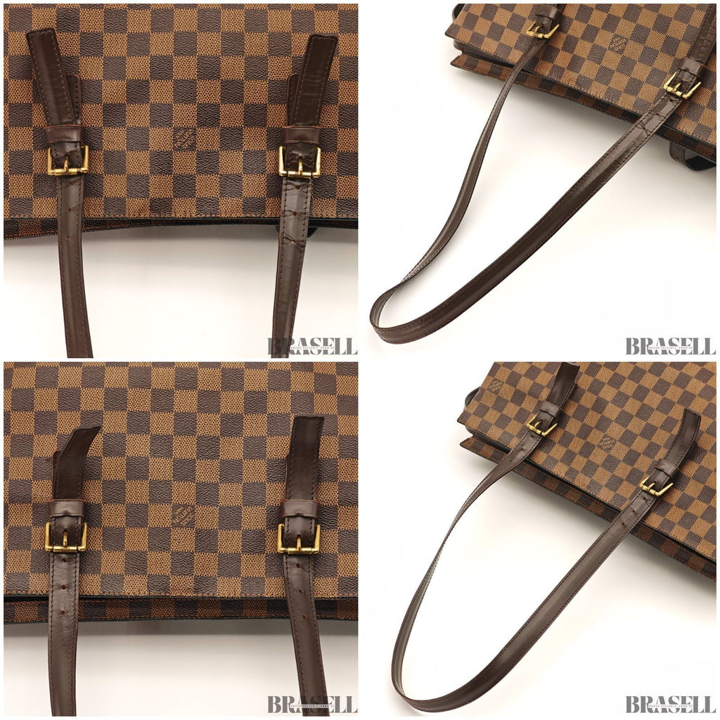 Louis Vuitton Chelsea N51119 Handbag Tote Bag Horizontal Large Capacity Brown