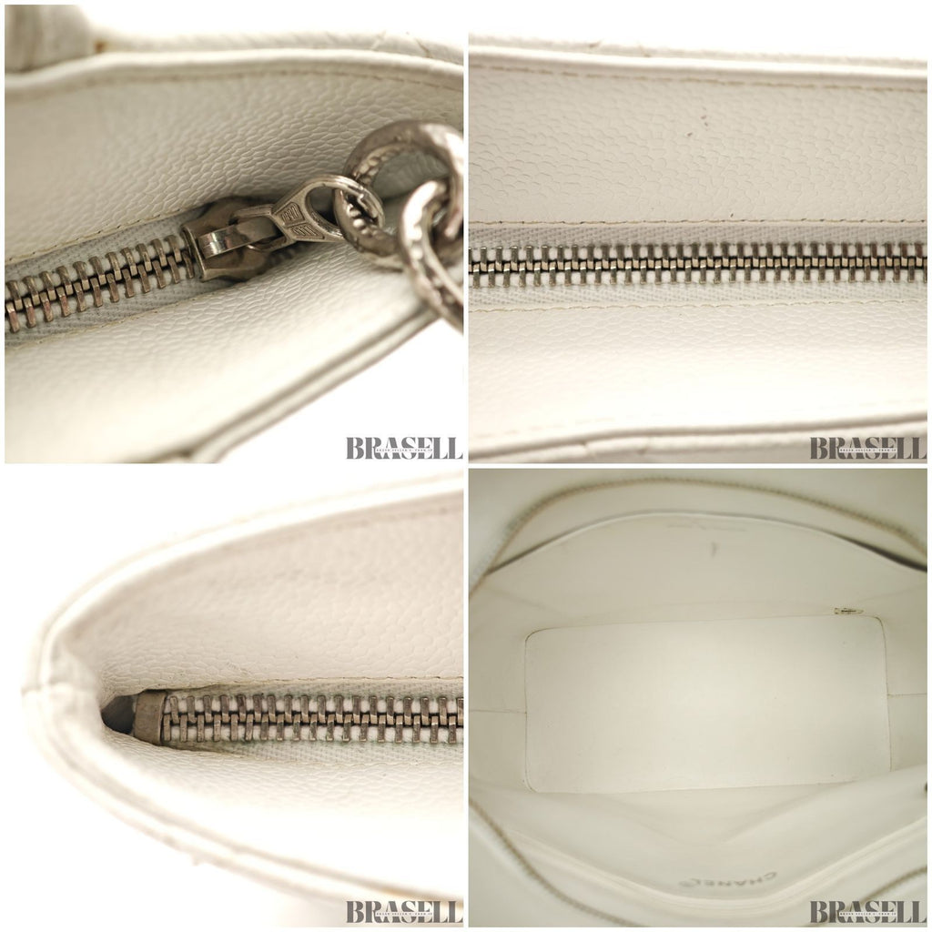 Chanel Reissue Tote Caviar Skin White Tote Bag White Women With Guarantee Card