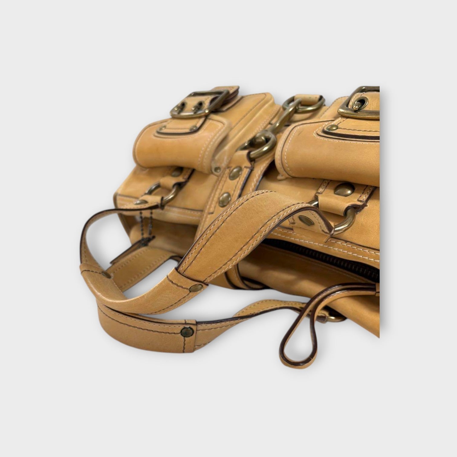 Coach Legacy 65th Turnlock Satchel Bag Handbag Brown Gold Hardware【B】