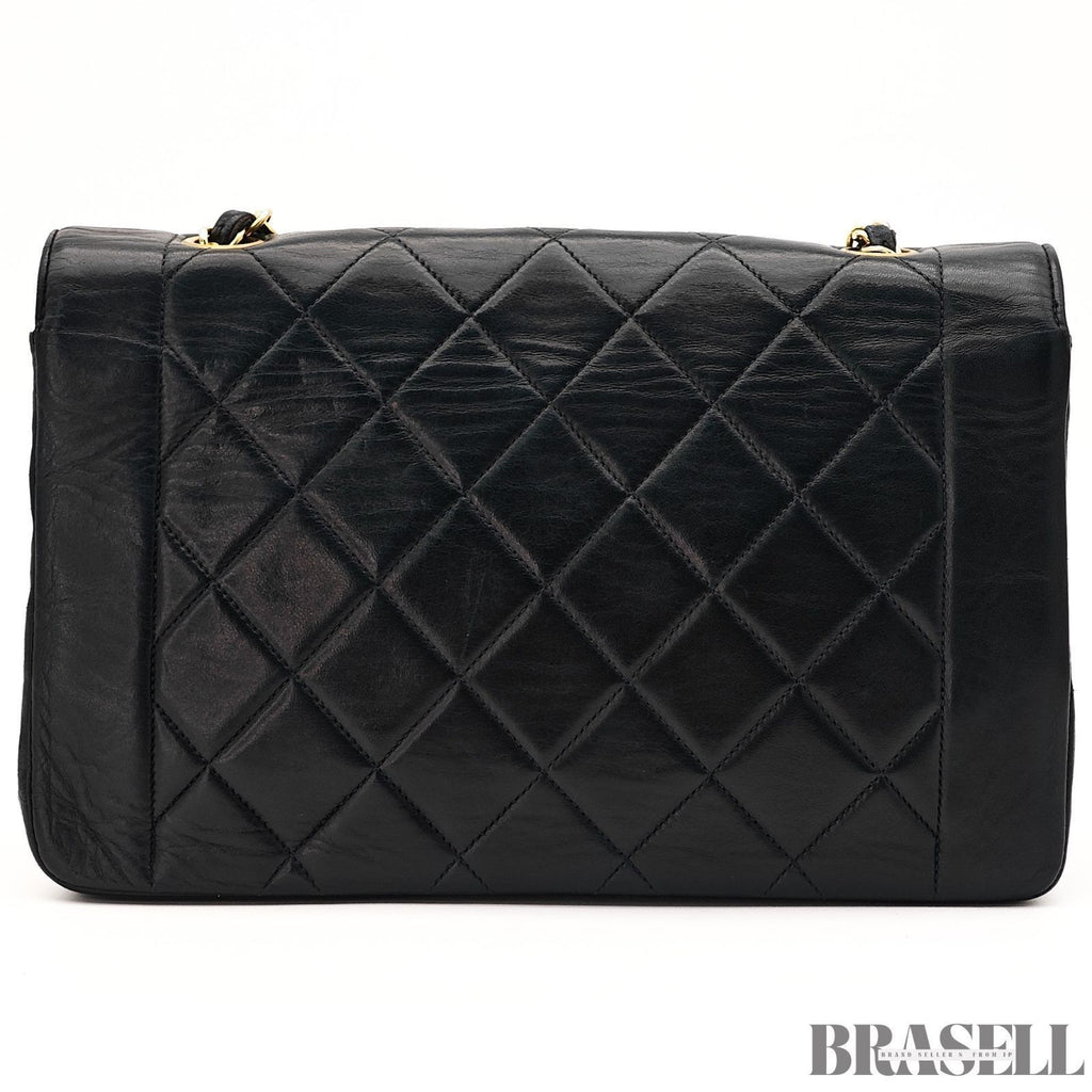 Chanel Diana 25 Bag Handbag Matelassé Flap Black Lambskin Women’s Guarantee Card