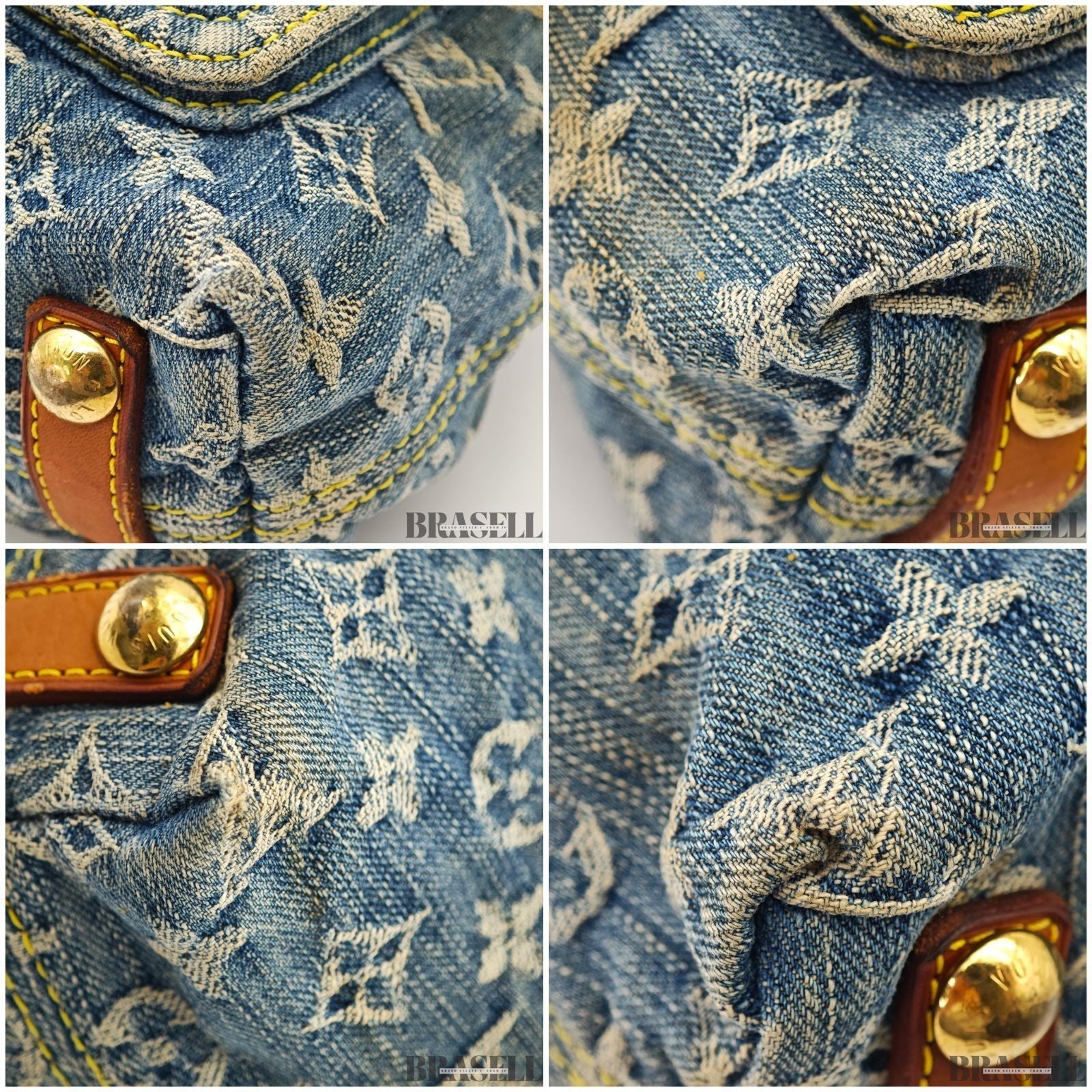 LOUIS VUITTON Buggy PM Shoulder Bag Monogram Denim Leather Blue M95049 France