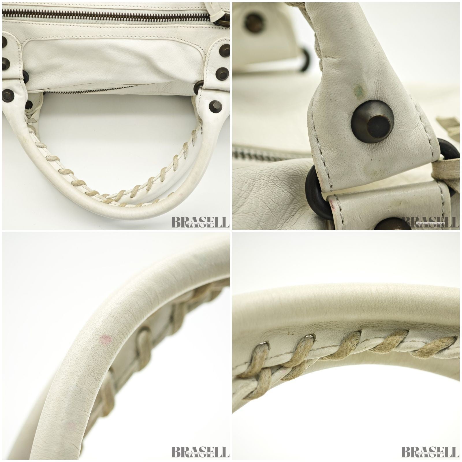 Balenciaga The First 103208 213048 Bag Handbag Cylinder Horizontal Ivory