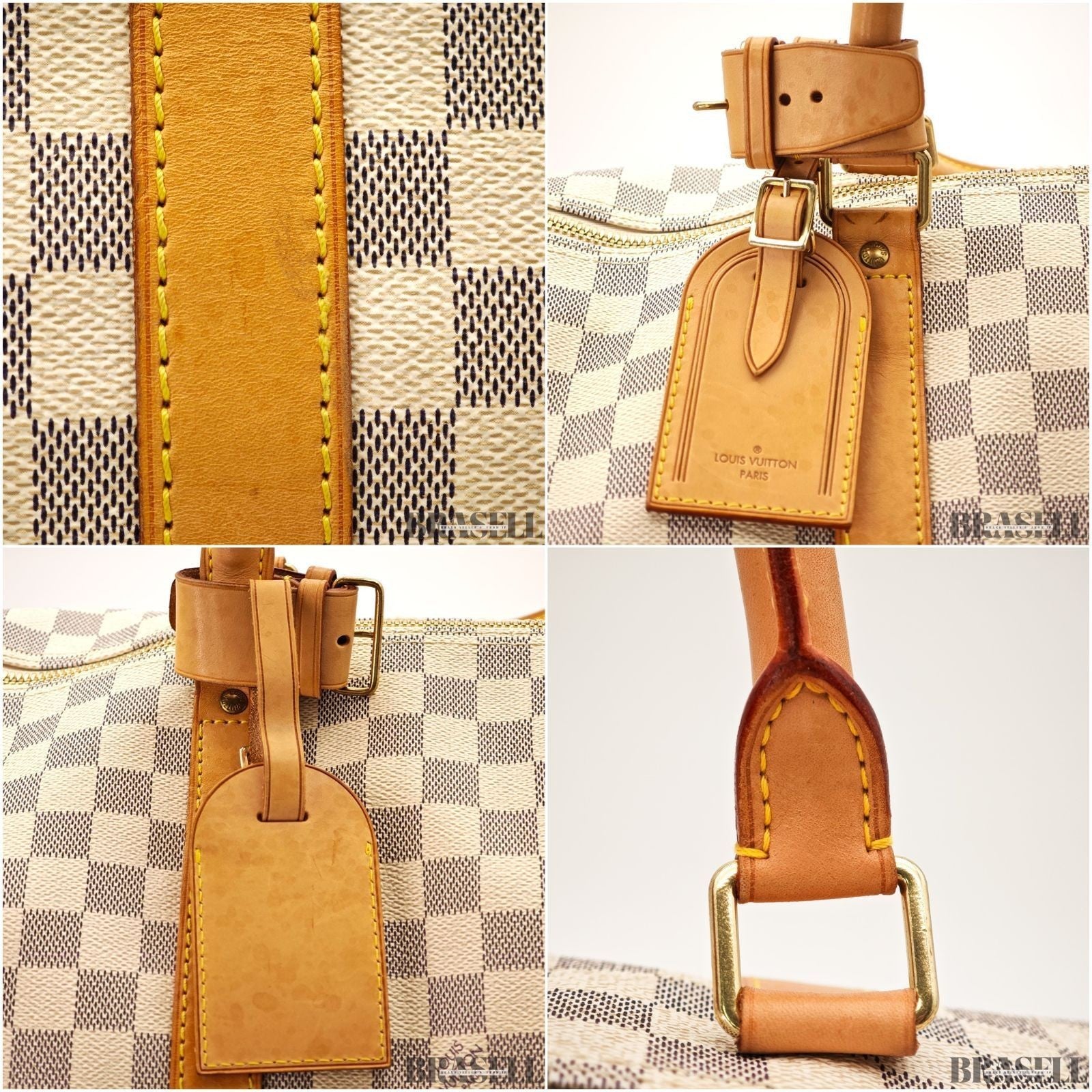 LOUIS VUITTON Keepall Bandouliere 55  Damier Azur N41429 Boston Bag