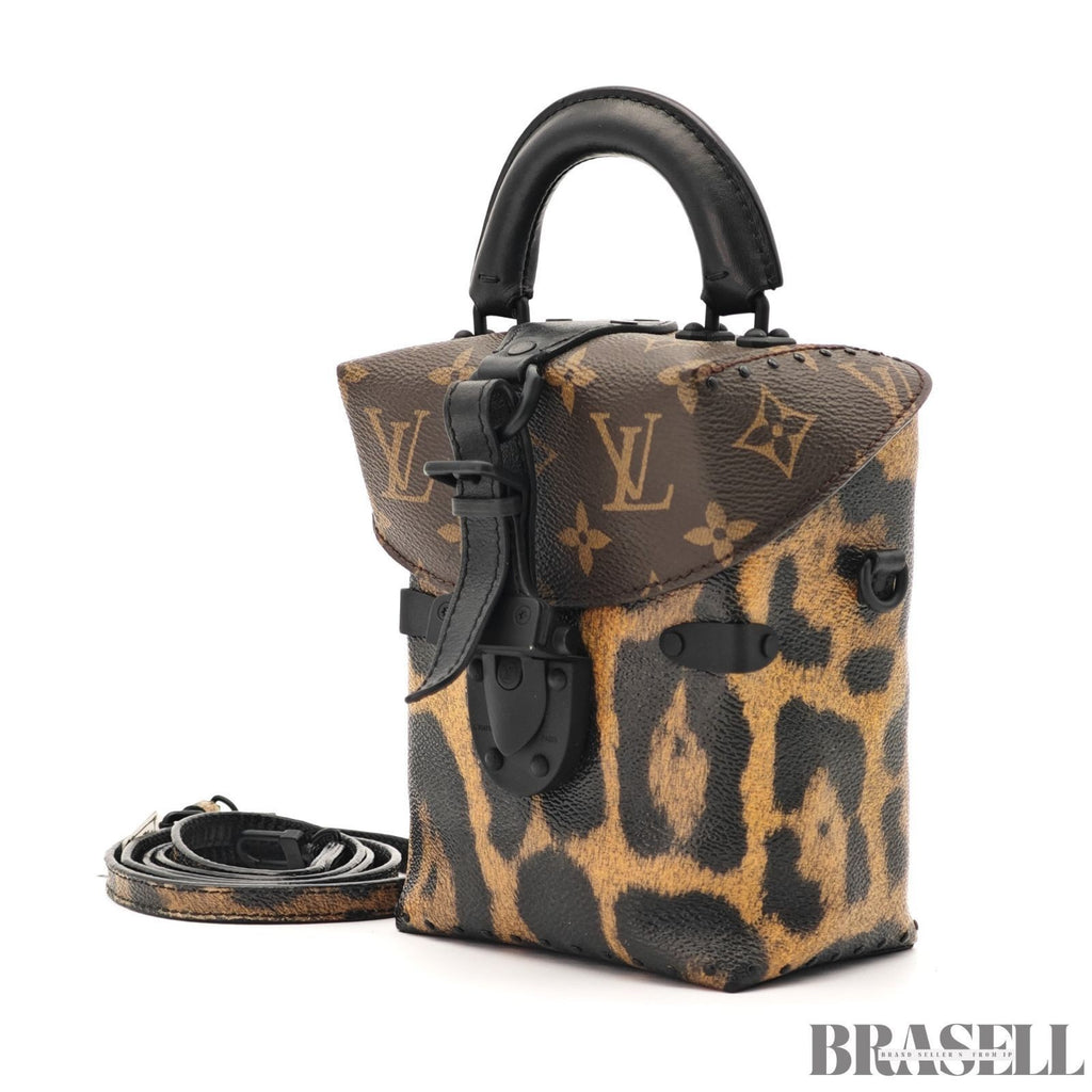 Louis Vuitton Monogram Reverse Leopard M43001 2Way Handbag Brown Black Canvas