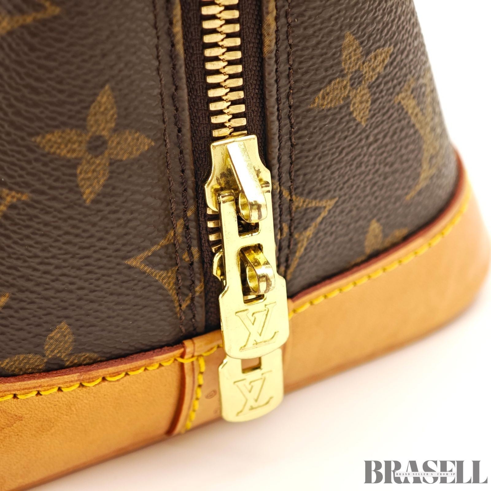 Louis Vuitton Alma PM M51130 Monogram Bag Handbag Coated Canvas Leather Brown