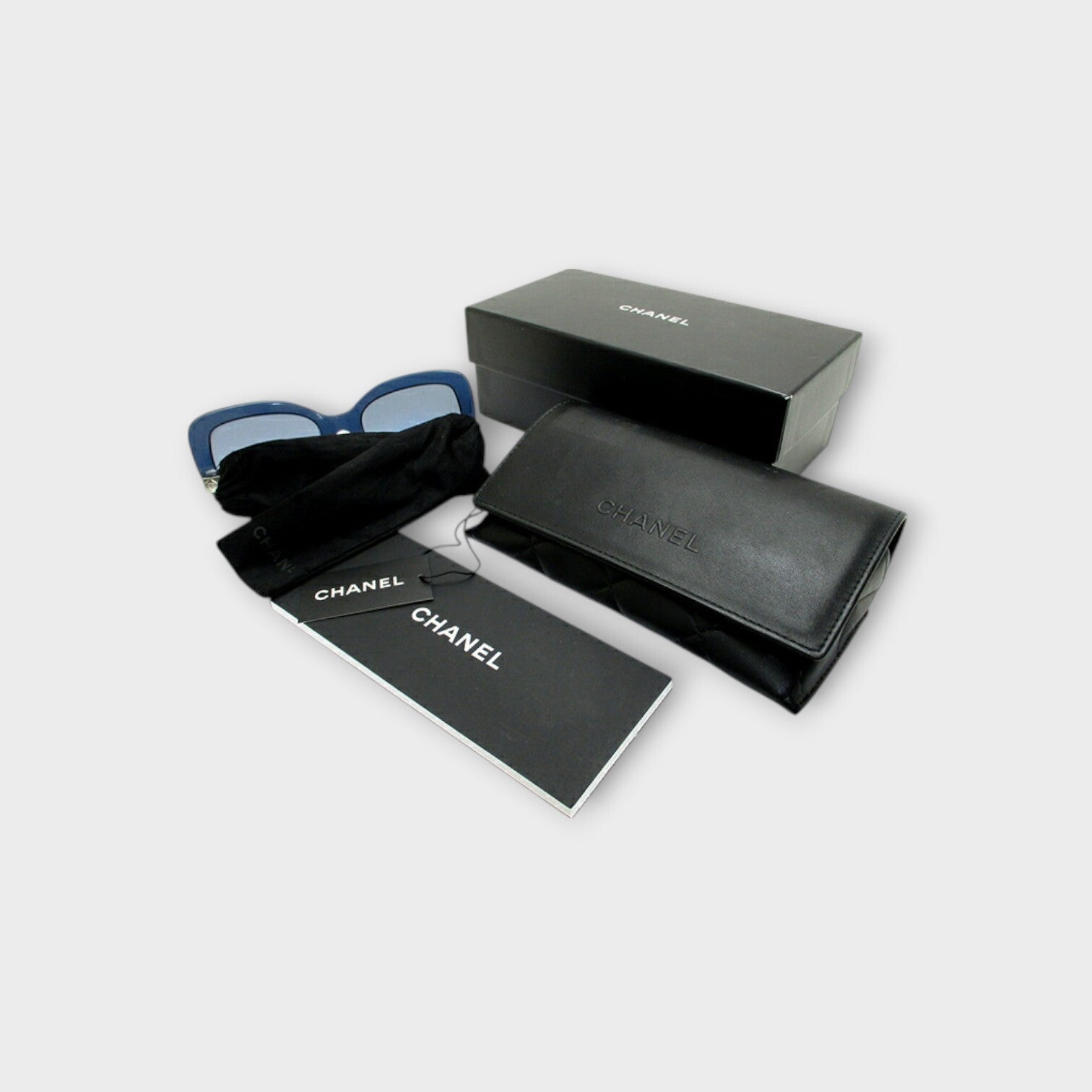 CHANEL Sunglasses Matelassé Indigo Blue Silver CH5478A Square 4□21-135 【A】