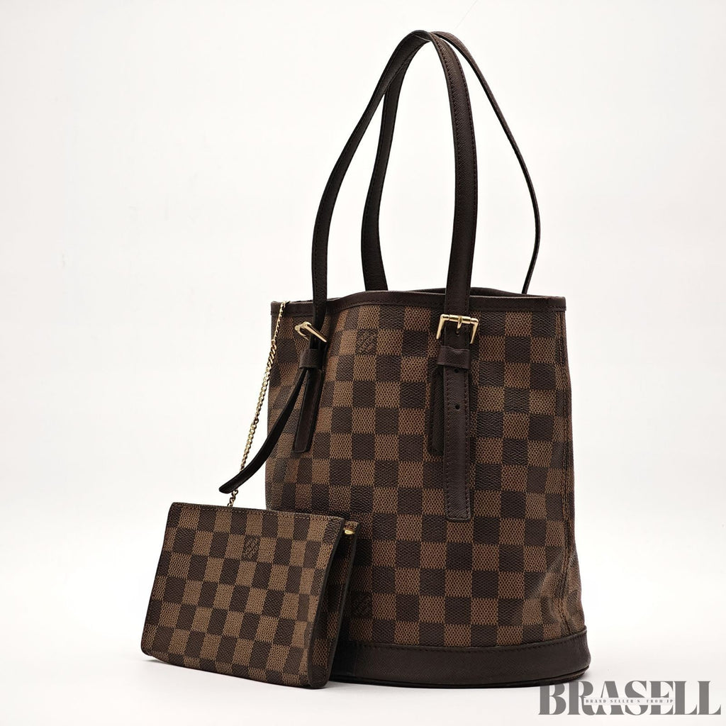 Louis Vuitton Mare N42240 Tote Bag With Pouch Bucket Bag Brown Gold Hardware