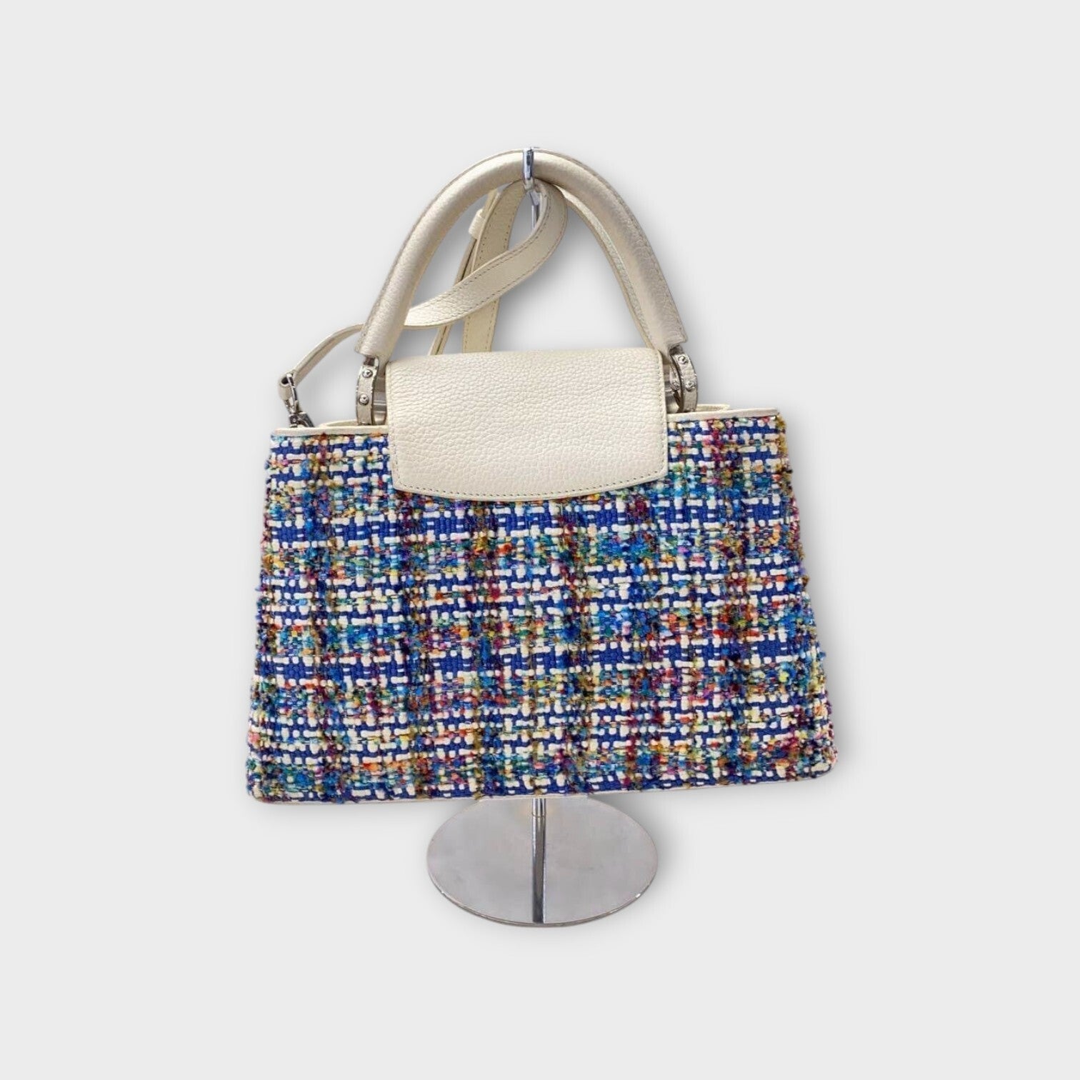 Louis Vuitton Capucines BB Tweed Shoulder Bag Handbag Multicolor 【B】