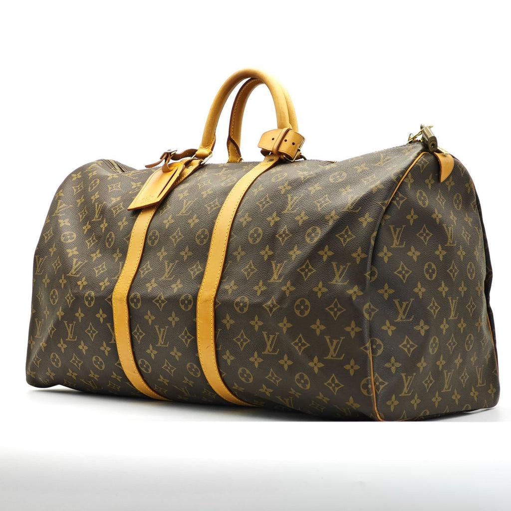 LOUIS VUITTON Keepall 55 M41424 Monogram Travel Boston Bag Brown Unisex