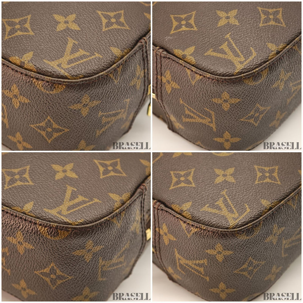 Louis Vuitton Spontini M47500 Monogram Handbag Shoulder Bag 2Way Brown