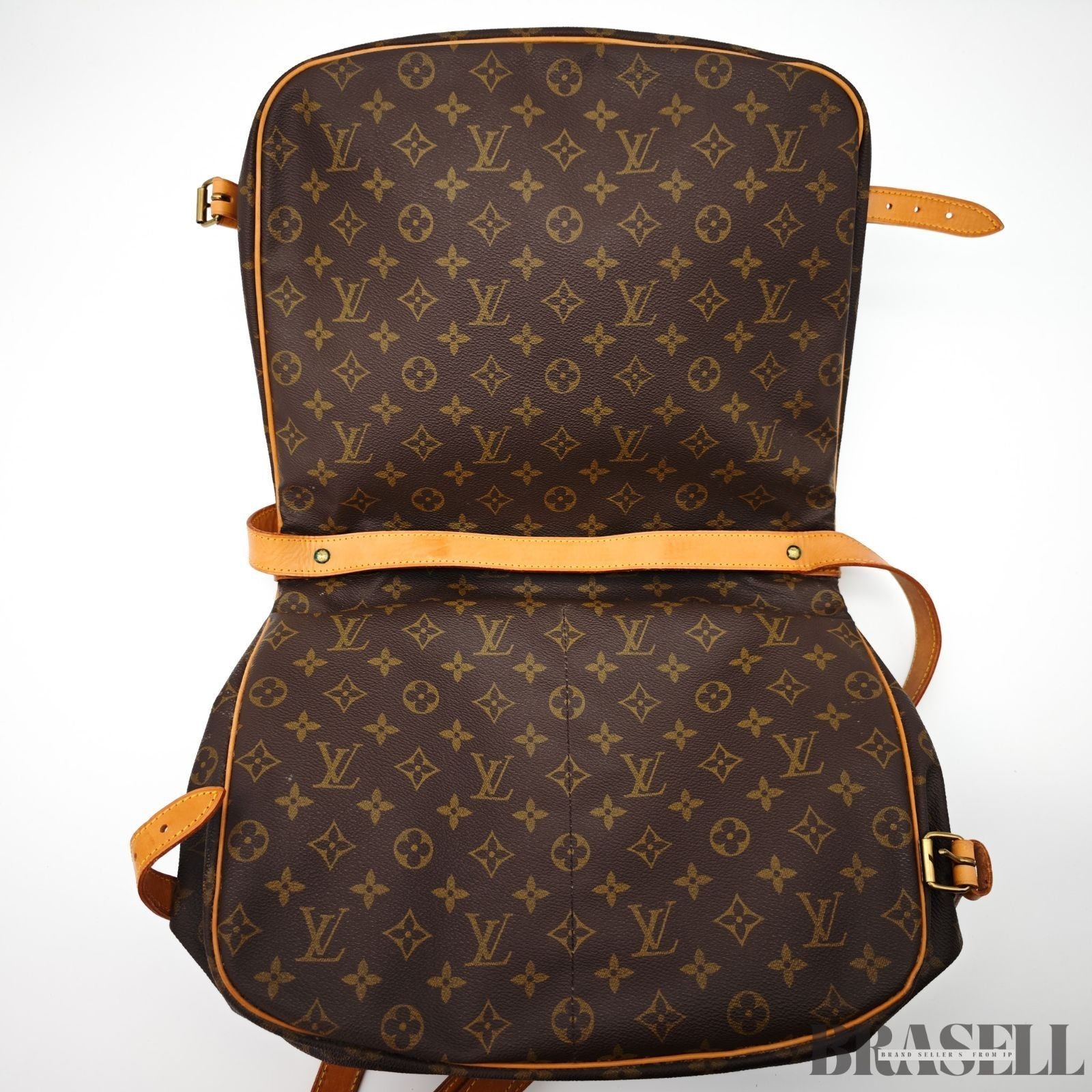 Louis Vuitton Saumur 35 M42254 Shoulder Bag Monogram Canvas Leather Brown Women