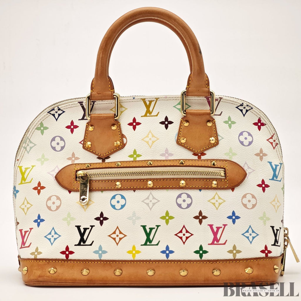 Louis Vuitton Alma Multicolor M92647 Tote Bag Handbag Colorful White Blanc