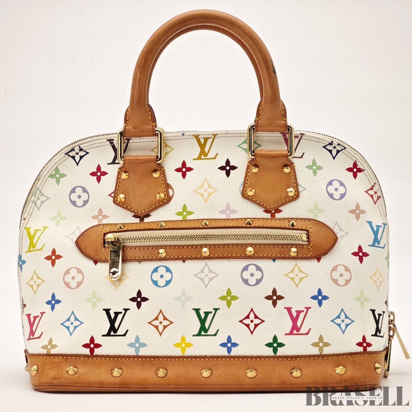 Louis Vuitton Alma Multicolor M92647 Tote Bag Handbag Colorful White Blanc