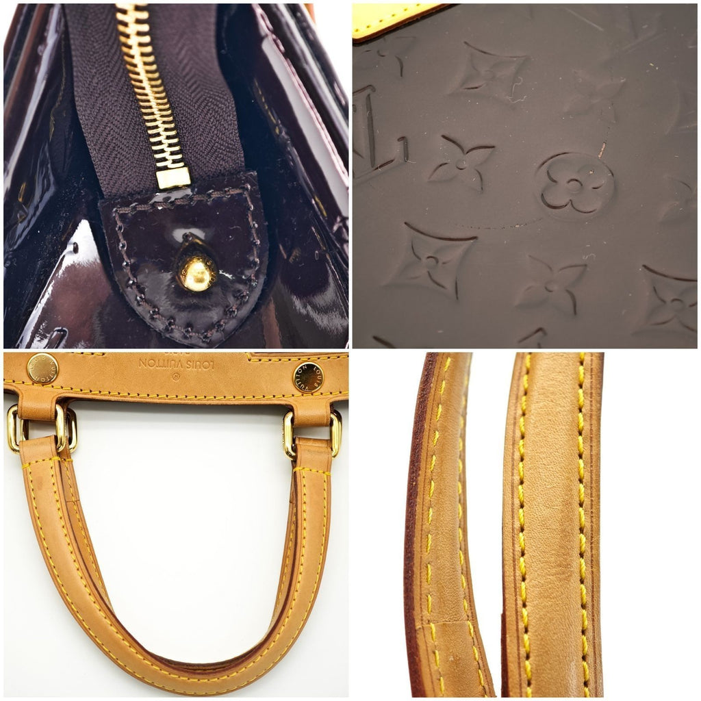 LOUIS VUITTON Blair MM M91690 Monogram Vernis Purple 2-Way Shoulder Handbag