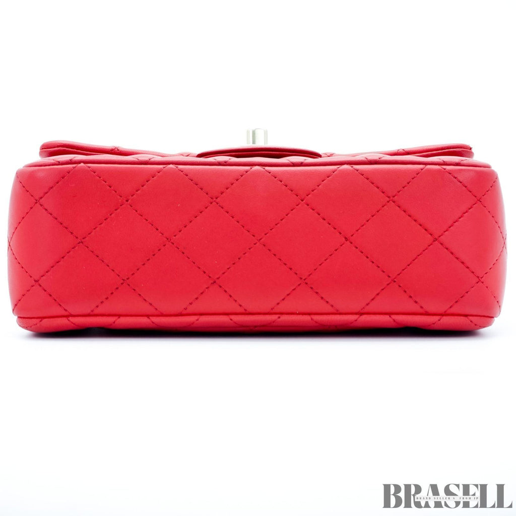 Chanel Mini Matelassé 20 Lambskin Single Flap Shoulder Bag Red Women