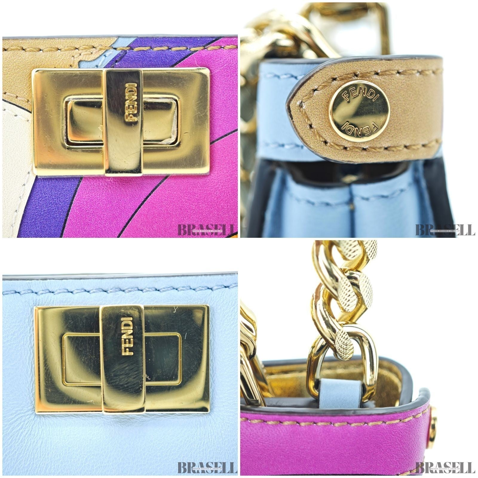 FENDI Peekaboo Nano Handbag Multicolor Bold and Stylish Women's