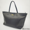 Ferragamo Gancini Tote Bag Black color Leather Women's