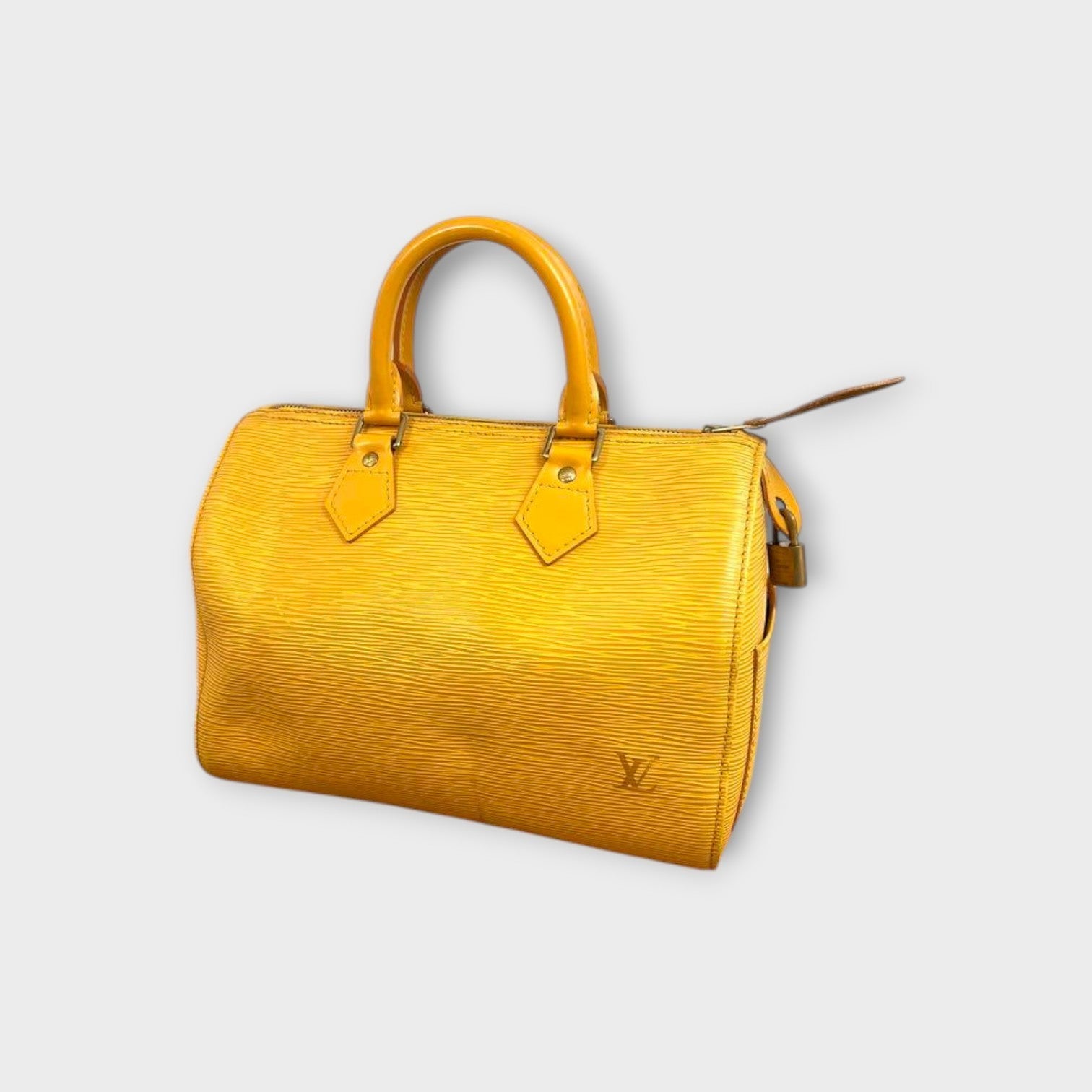 Louis Vuitton Speedy 25 M43019 Epi Leather Handbag Tote Bag Yellow 【B】
