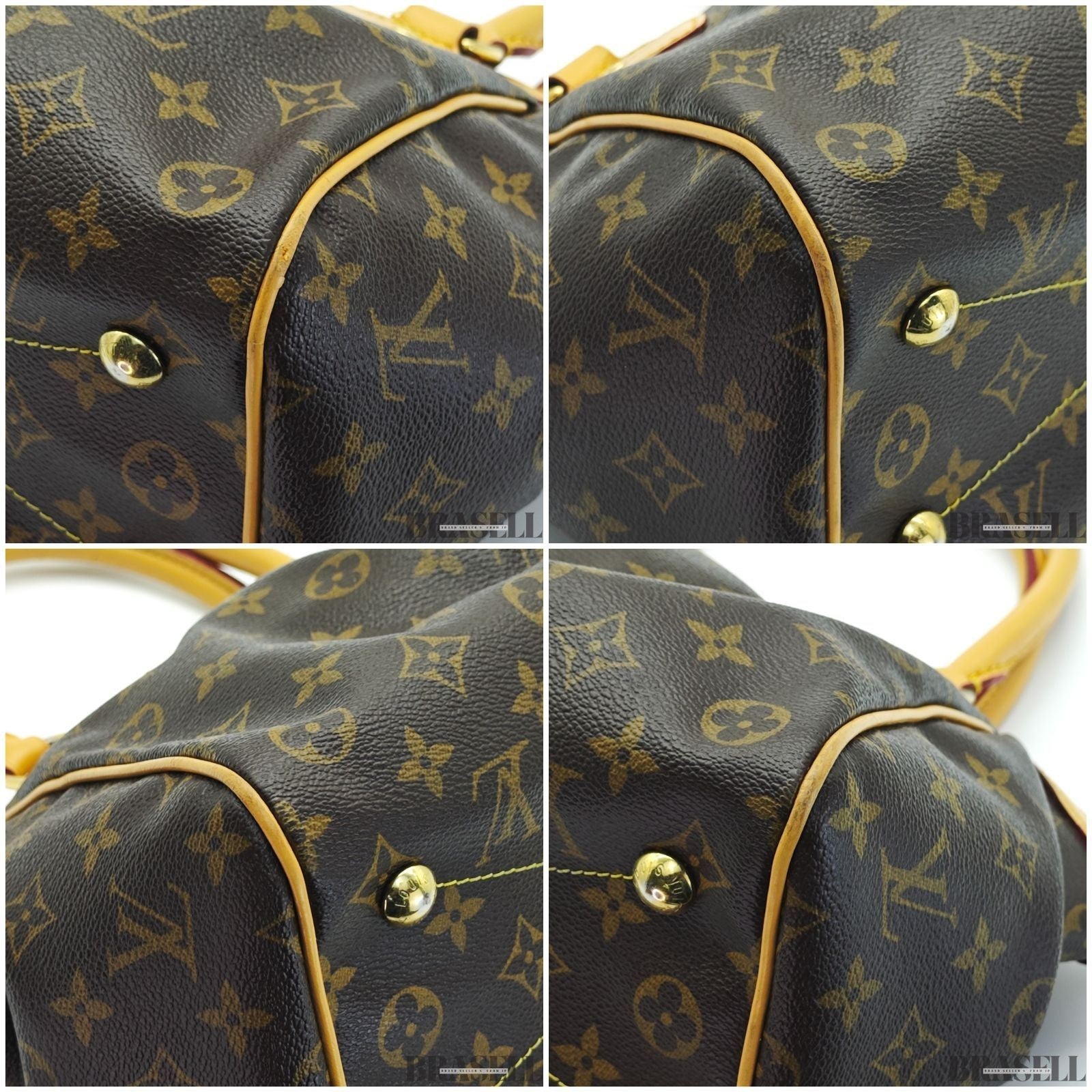 Louis Vuitton Tivoli PM M40143 Monogram Canvas Leather Handbag Tote Bag Brown