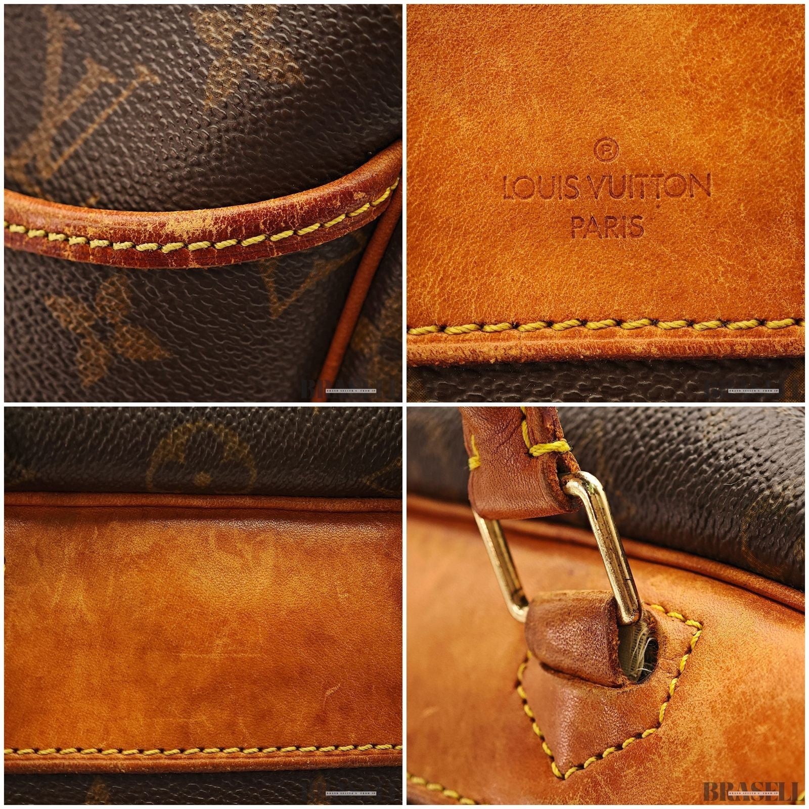 Louis Vuitton Monogram Deauville Handbag M47270 Bag Large Capacity Brown Unisex