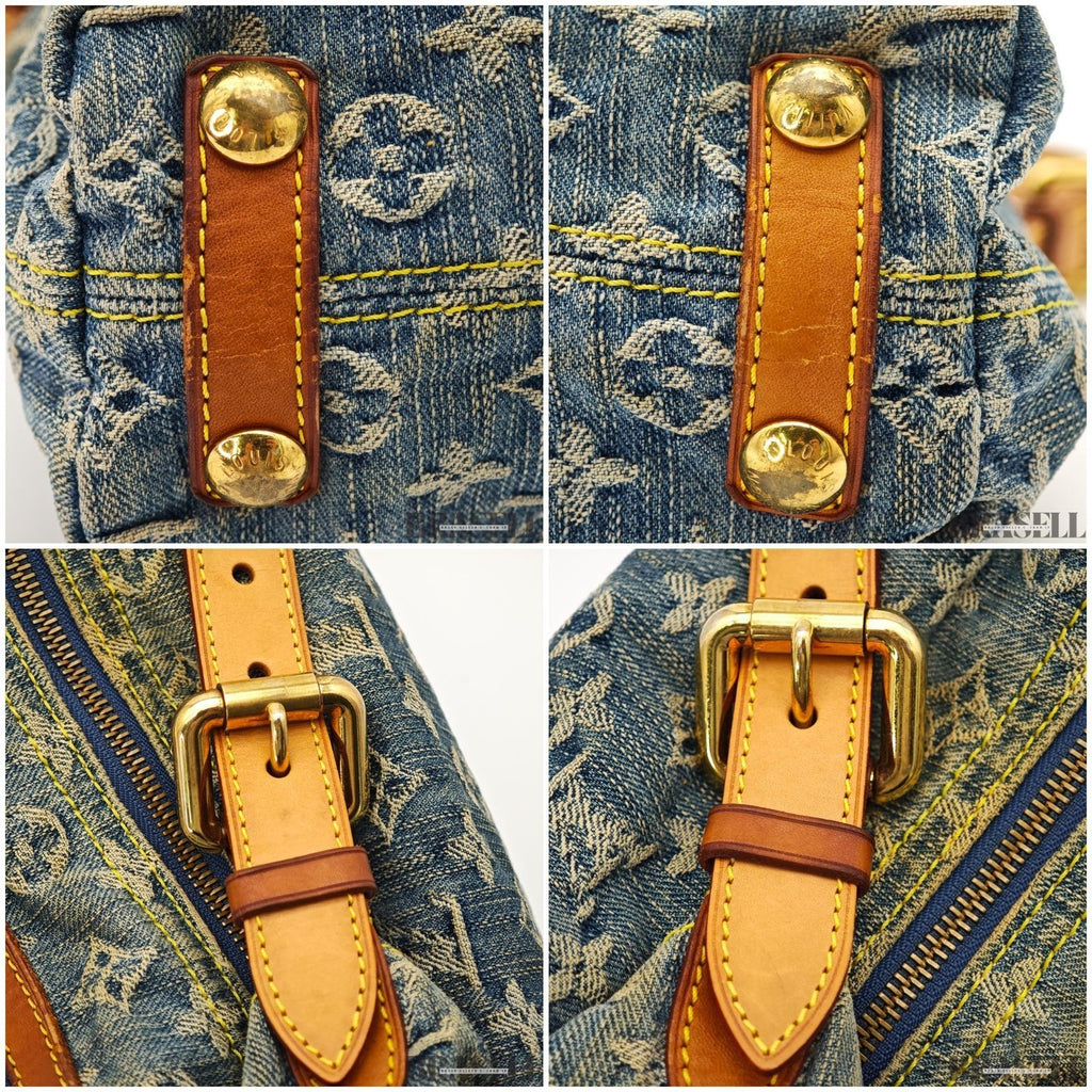 LOUIS VUITTON Buggy PM Shoulder Bag Monogram Denim Leather Blue M95049 France