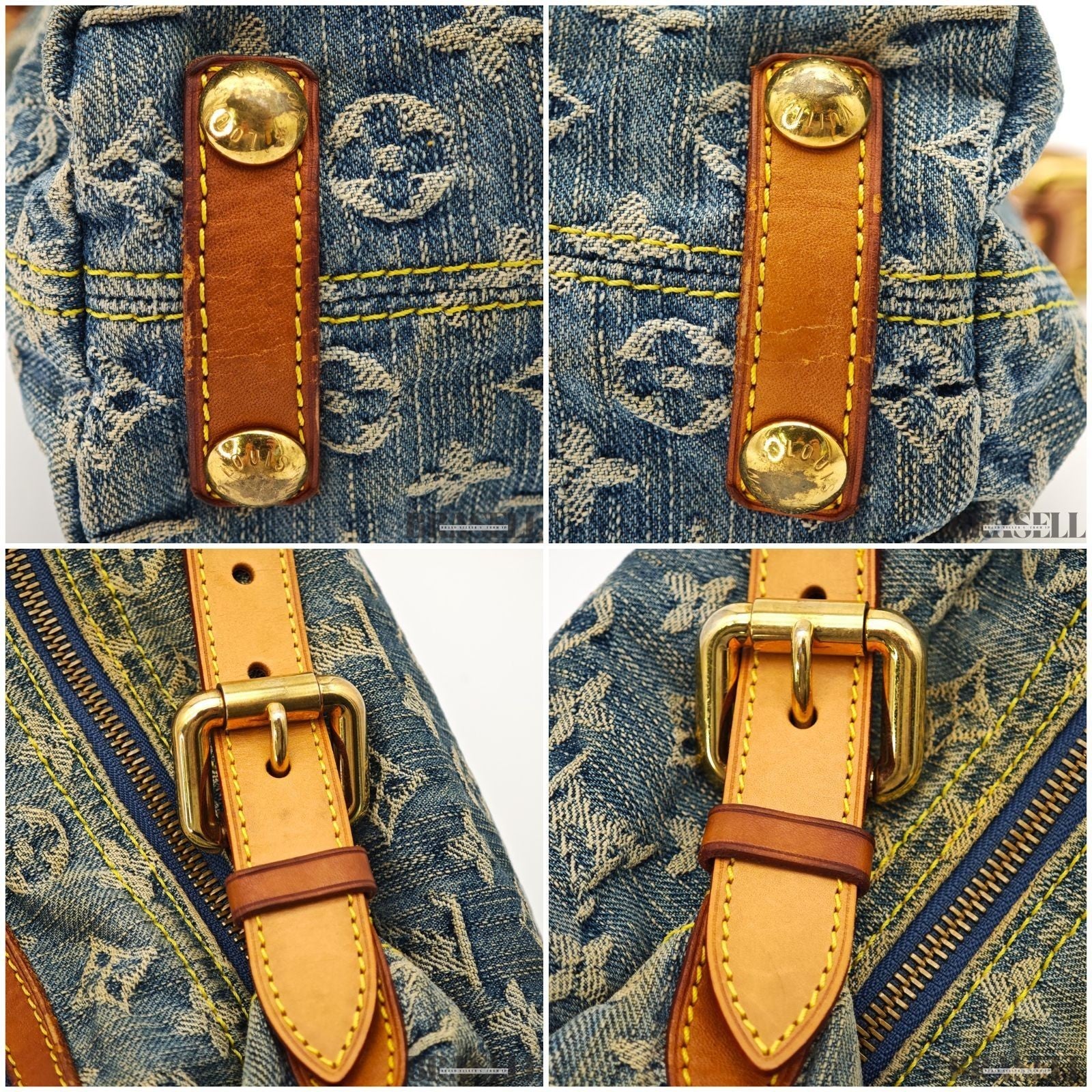 LOUIS VUITTON Buggy PM Shoulder Bag Monogram Denim Leather Blue M95049 France