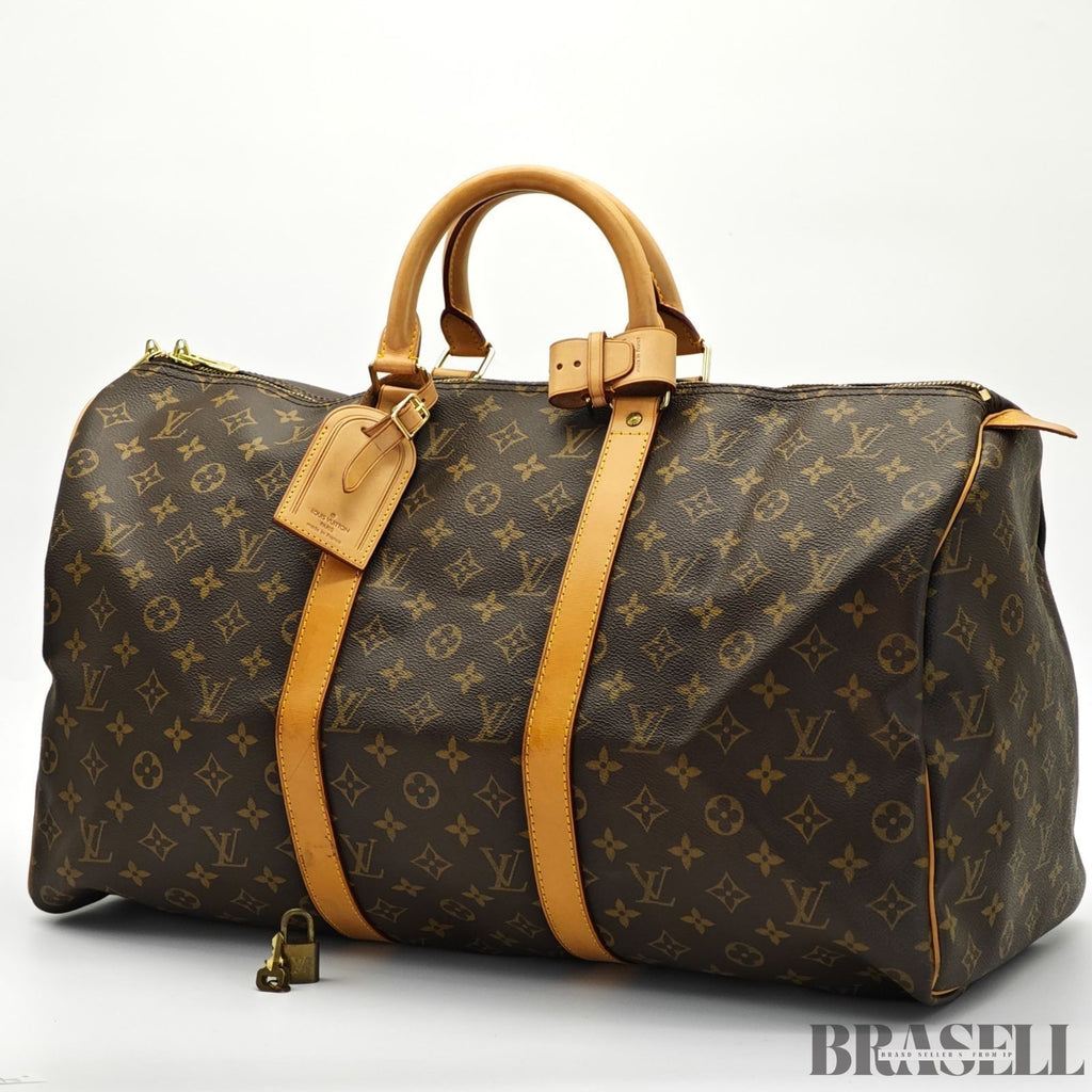 LOUIS VUITTON Keepall 50 M41426 Monogram Travel Boston Bag Brown Women's Men's