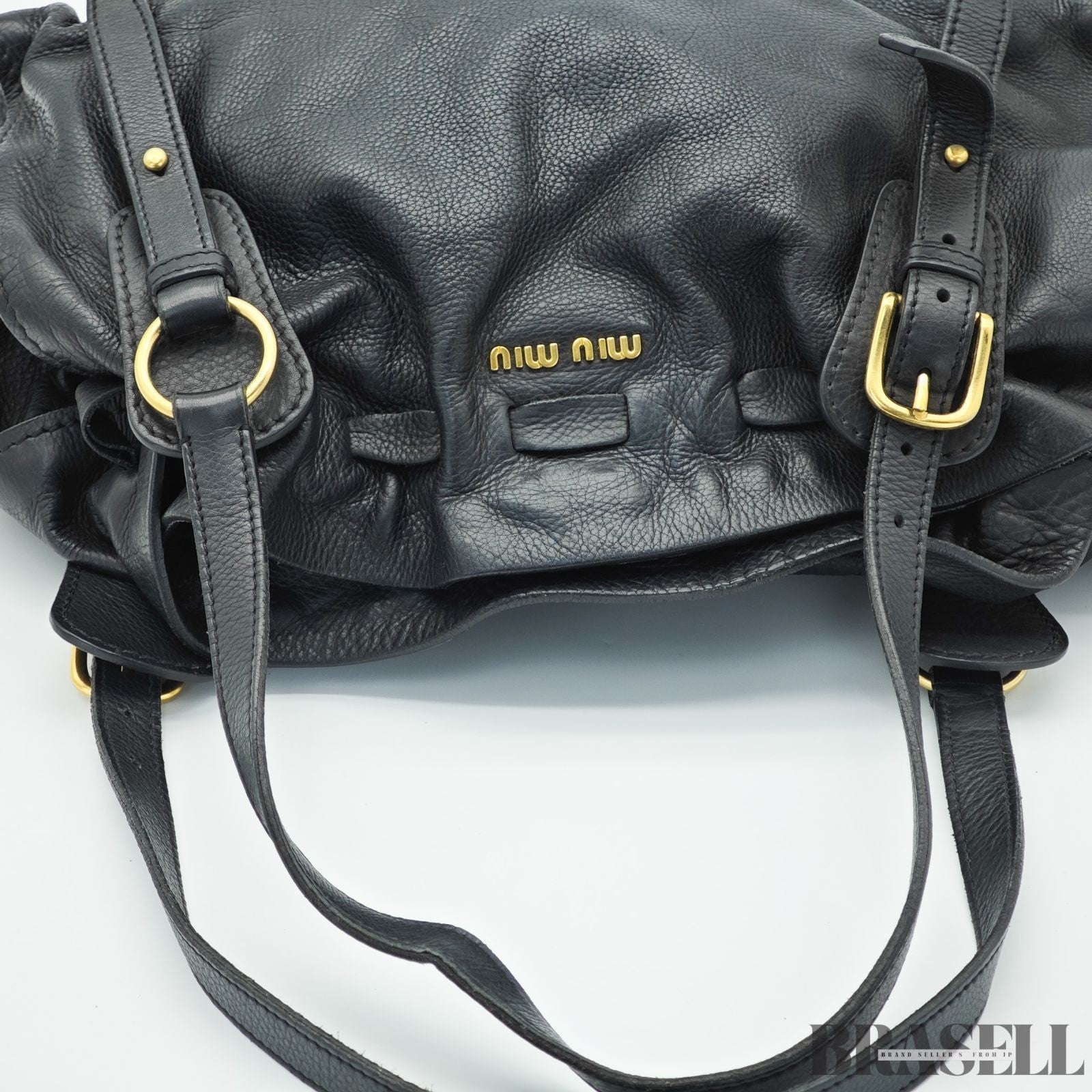 Miu Miu Madras 2-Way Bag RL0058 Handbag Shoulder Bag Black Women's