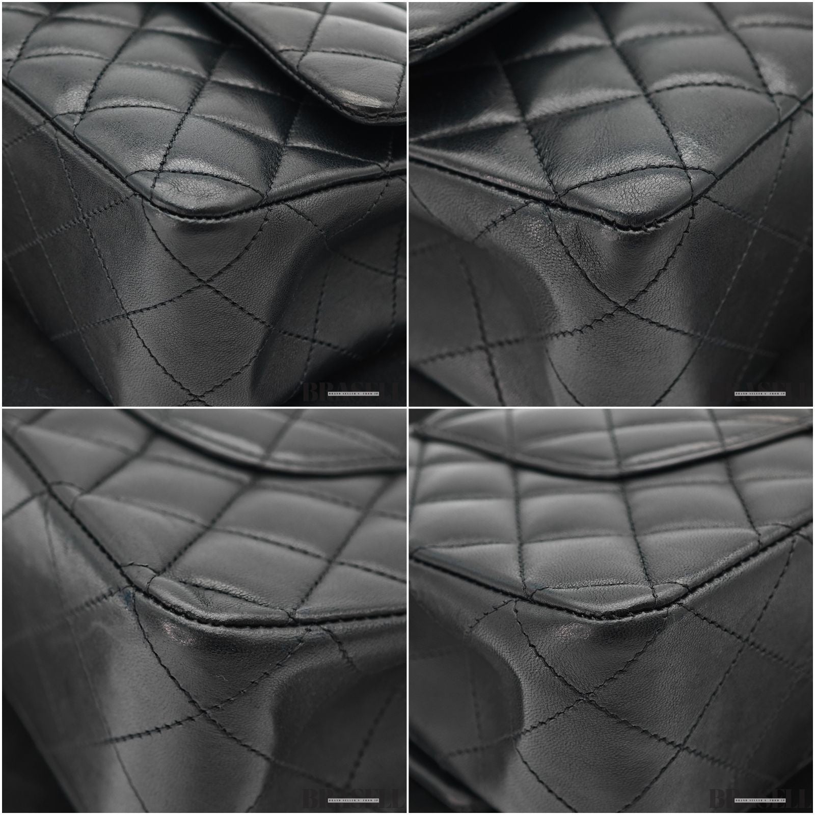 CHANEL Matelasse Classic Flap 25 A01112 Black Shoulder Bag w/ Dust Bag Card