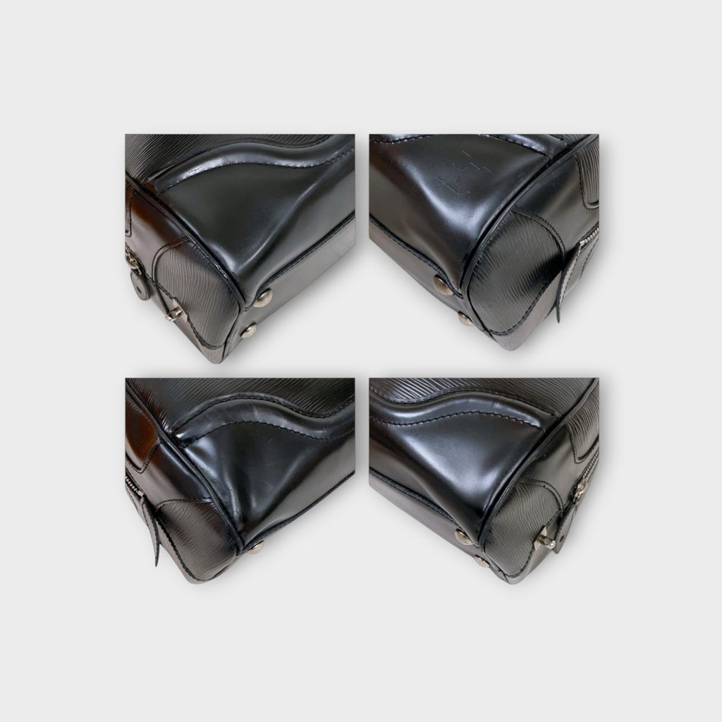 Louis Vuitton Epi Bowling Montaigne PM 2WAY Handbag Shoulder Bag Black Leathe【A】