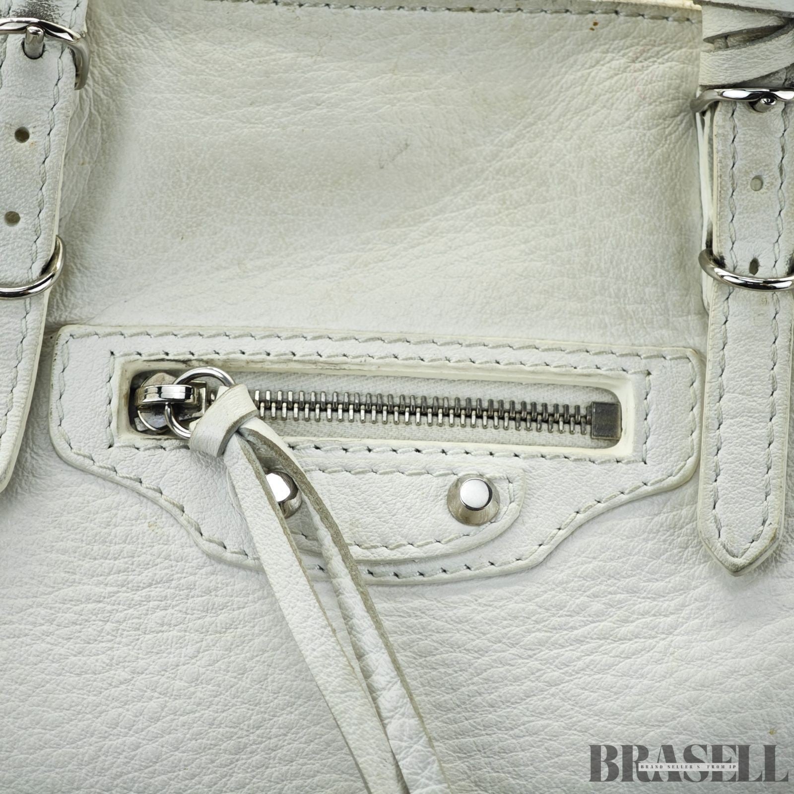 BALENCIAGA 2-Way Handbag Shoulder Bag Paper A4 370926 Ivory Women's