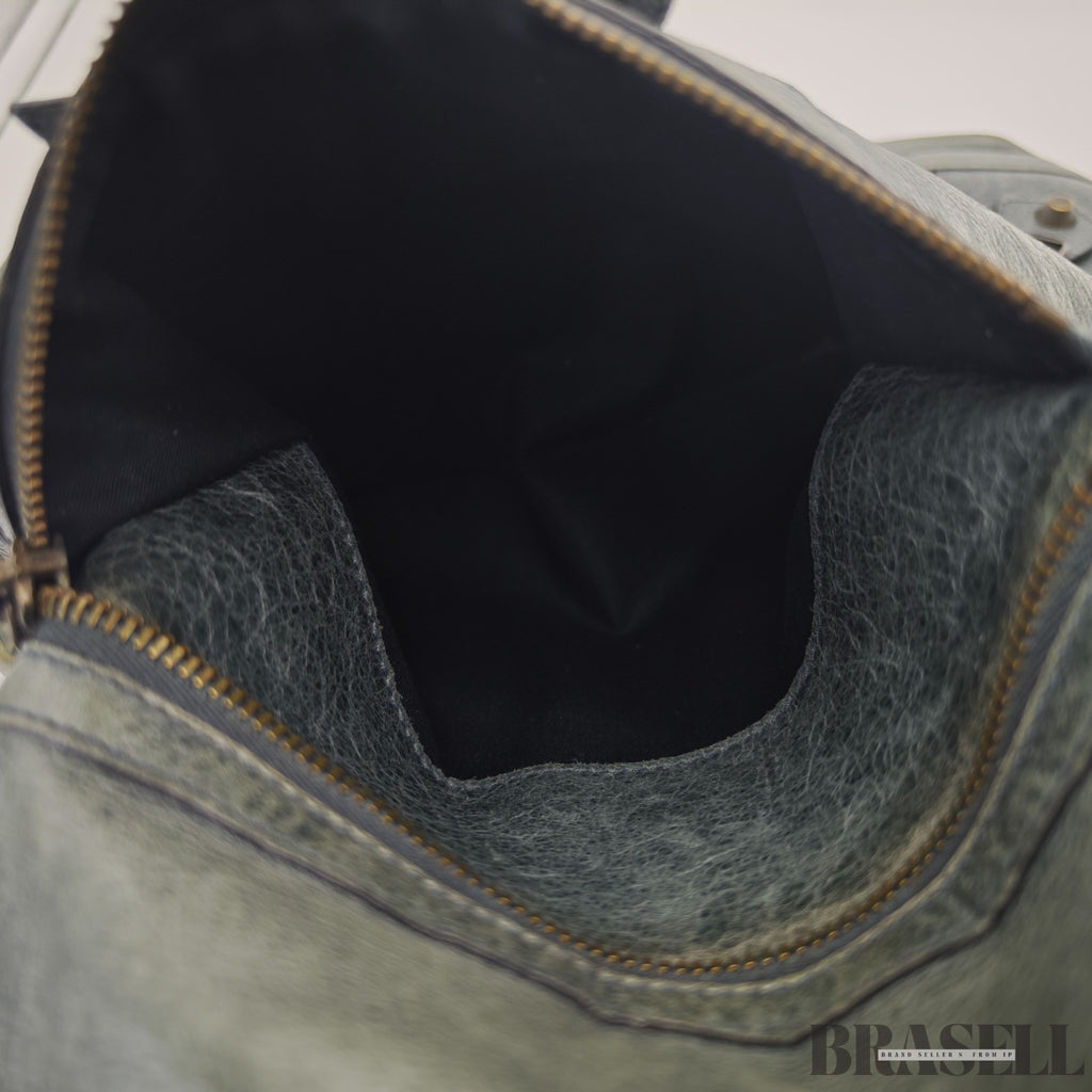 BALENCIAGA The Day Shoulder Bag Leather Hobo Bag Black