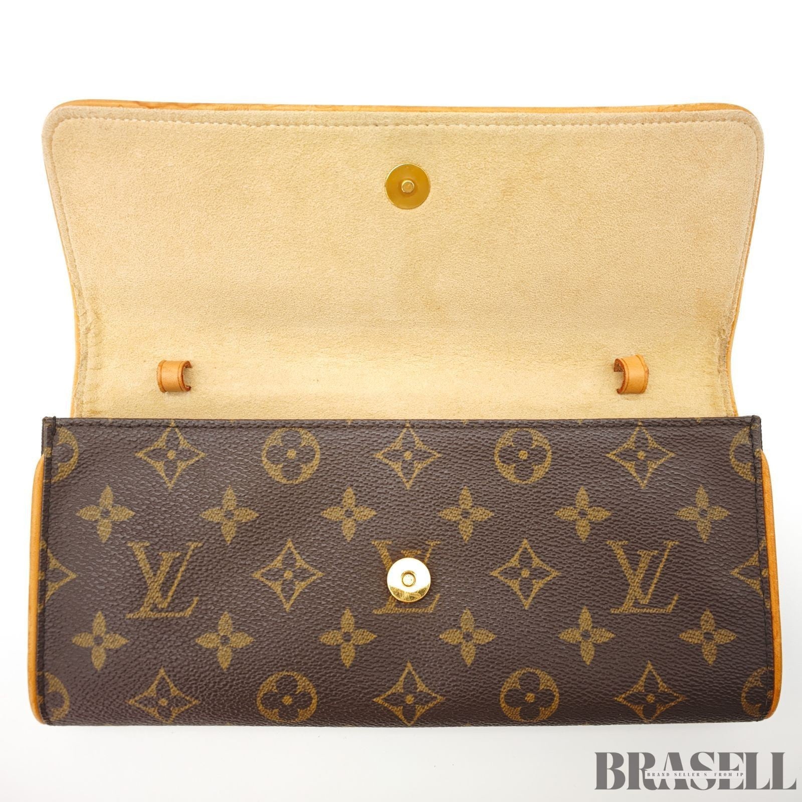 Louis Vuitton Pochette Twin GM M51852 Shoulder Bag Monogram Leather Brown Women