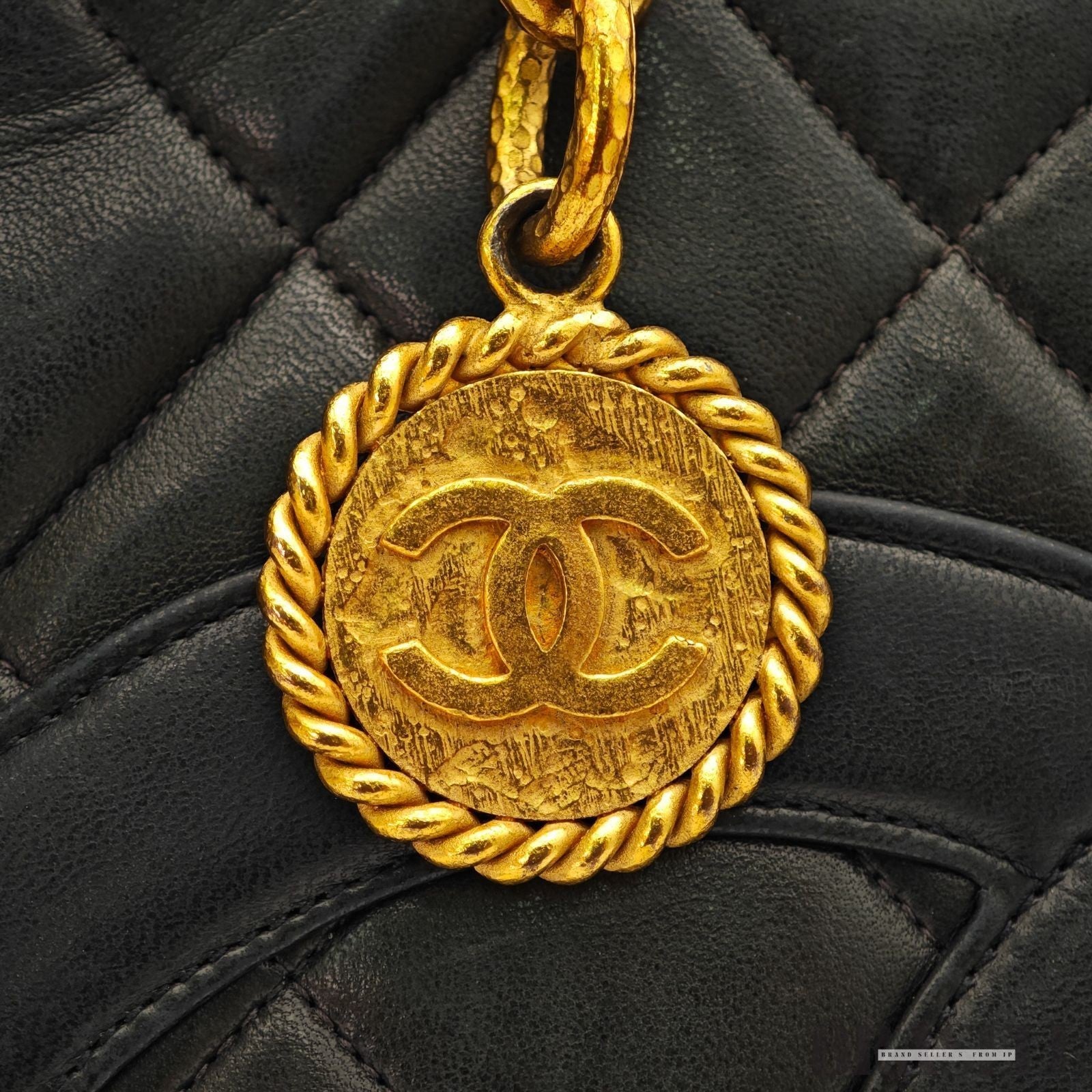 CHANEL Caviar Skin Black Tote Bag Handbag CC Logo with Warranty Card