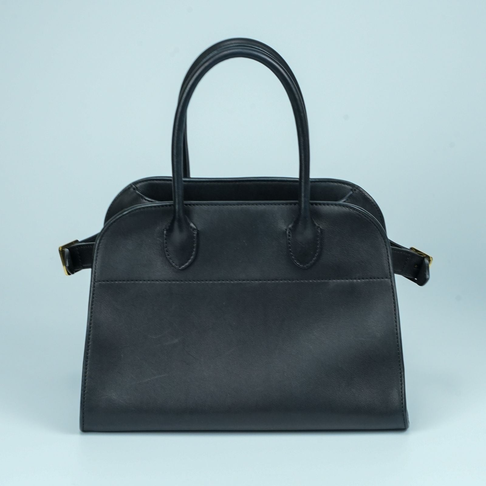 THE ROW Margaux 10 Saddle Leather 2-Way Handbag Shoulder Bag