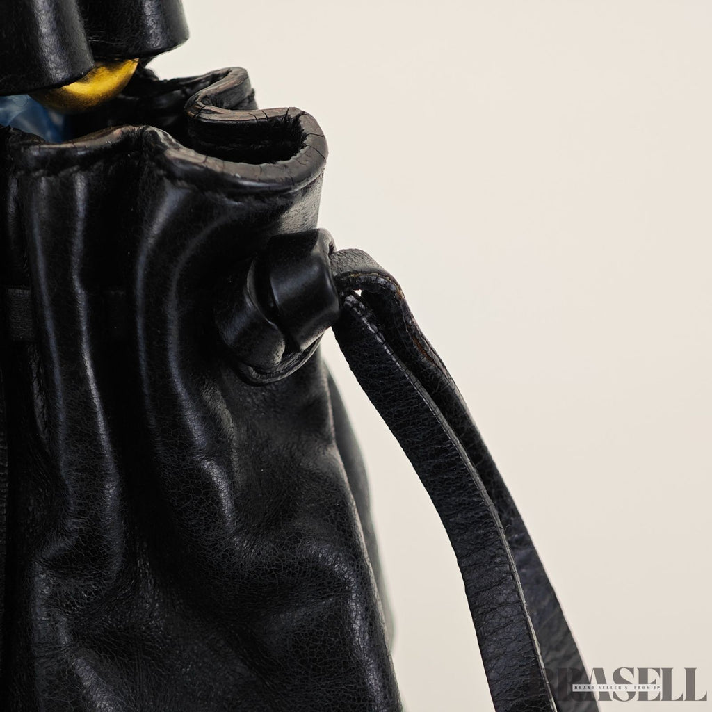 Miu Miu Gathered Handbag RT0383 2-Way Shoulder Bag Black