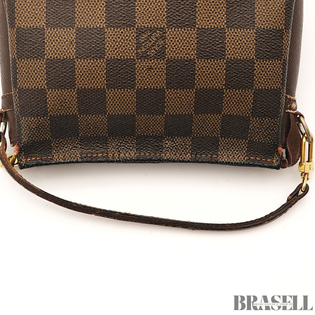 LOUIS VUITTON  Trousse Makeup Poach Hand Bag Damier Ebene Leather Brown N51982