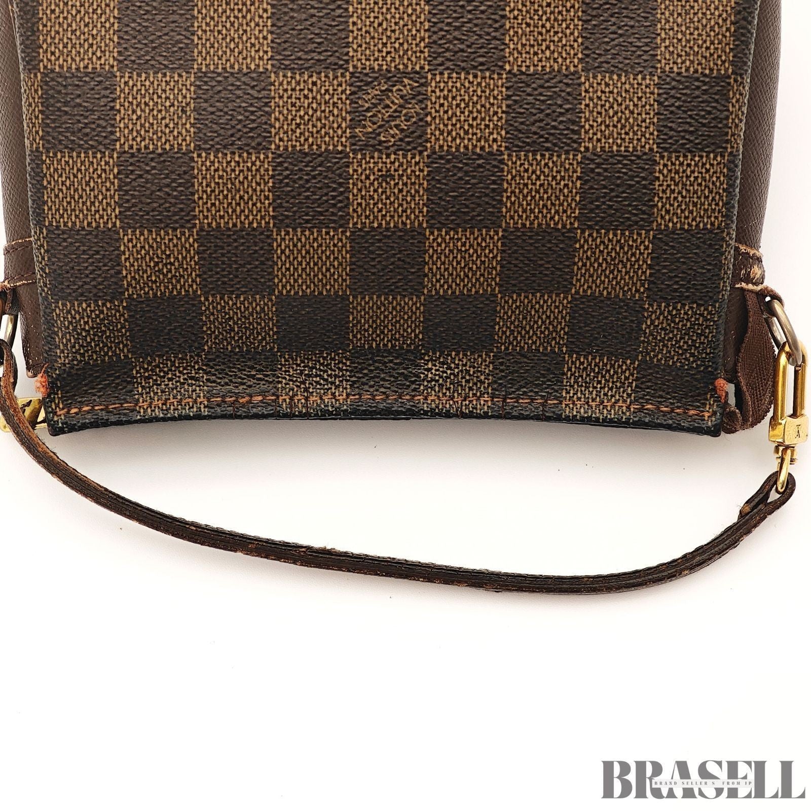 LOUIS VUITTON  Trousse Makeup Poach Hand Bag Damier Ebene Leather Brown N51982