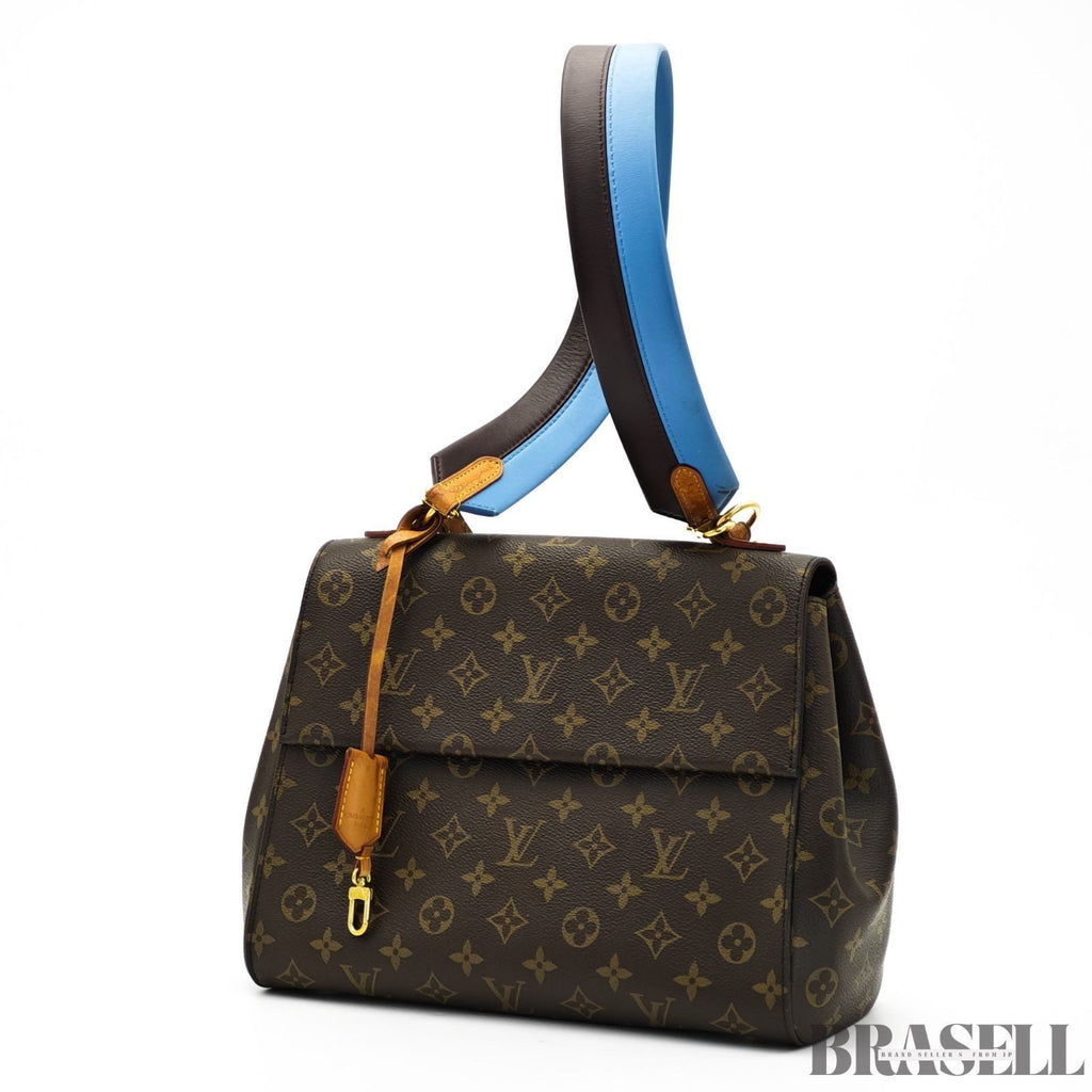 Louis Vuitton Cluny M42735 Damier Azur Handbag Shoulder Bag 2Way Flap Brown