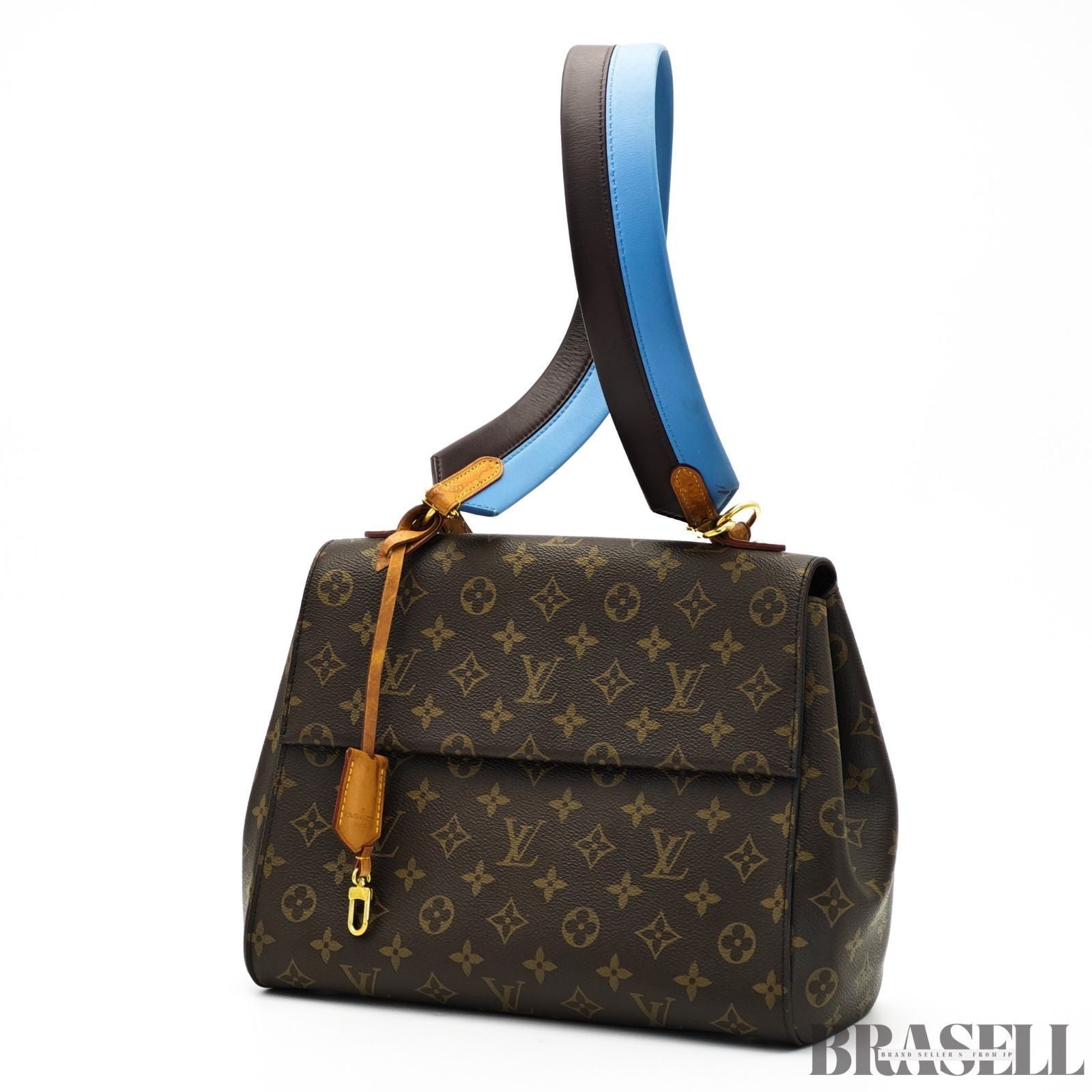 Louis Vuitton Cluny M42735 Damier Azur Handbag Shoulder Bag 2Way Flap Brown