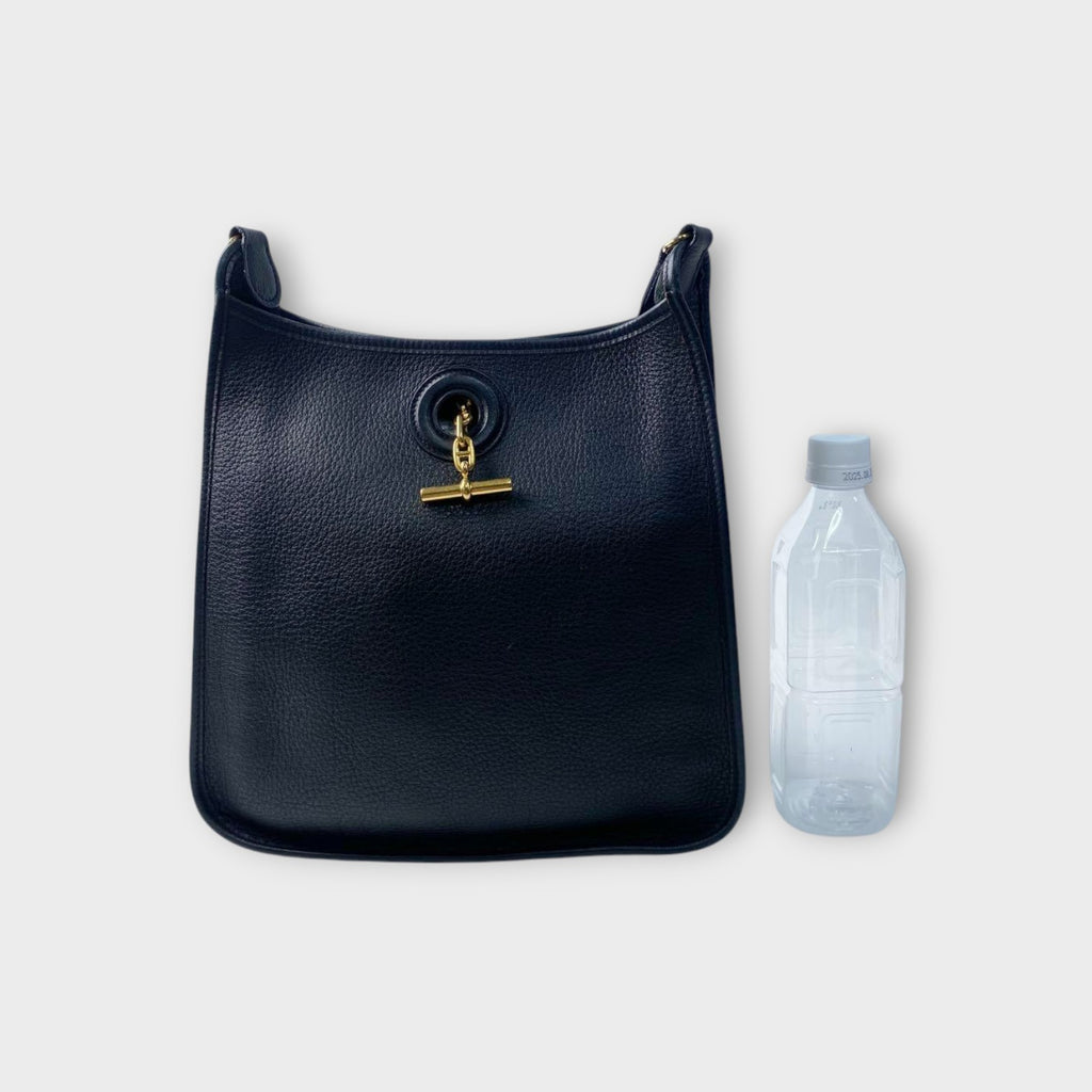 Hermès Vespa PM Black Shoulder Bag Leather A Stamp Gold Hardware 【A】