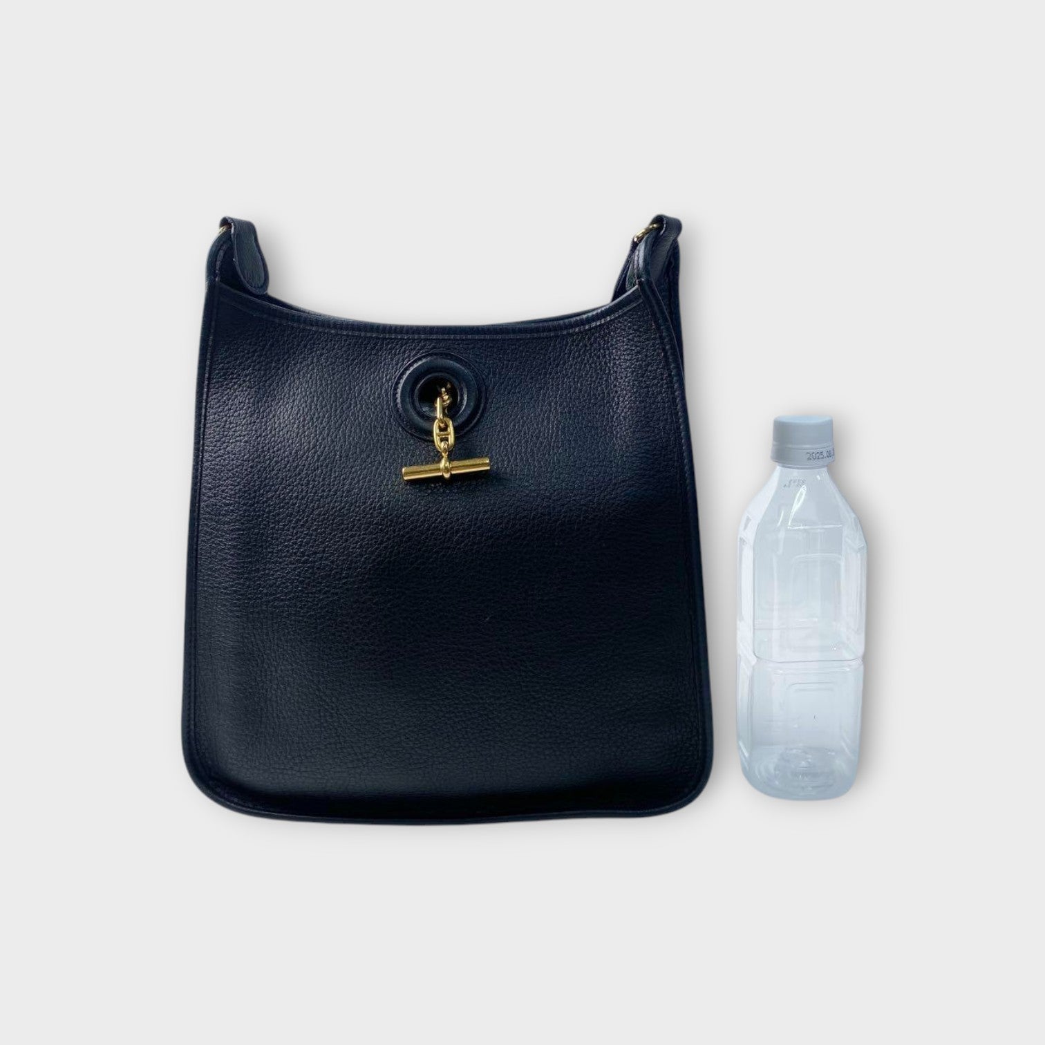 Hermès Vespa PM Black Shoulder Bag Leather A Stamp Gold Hardware 【A】