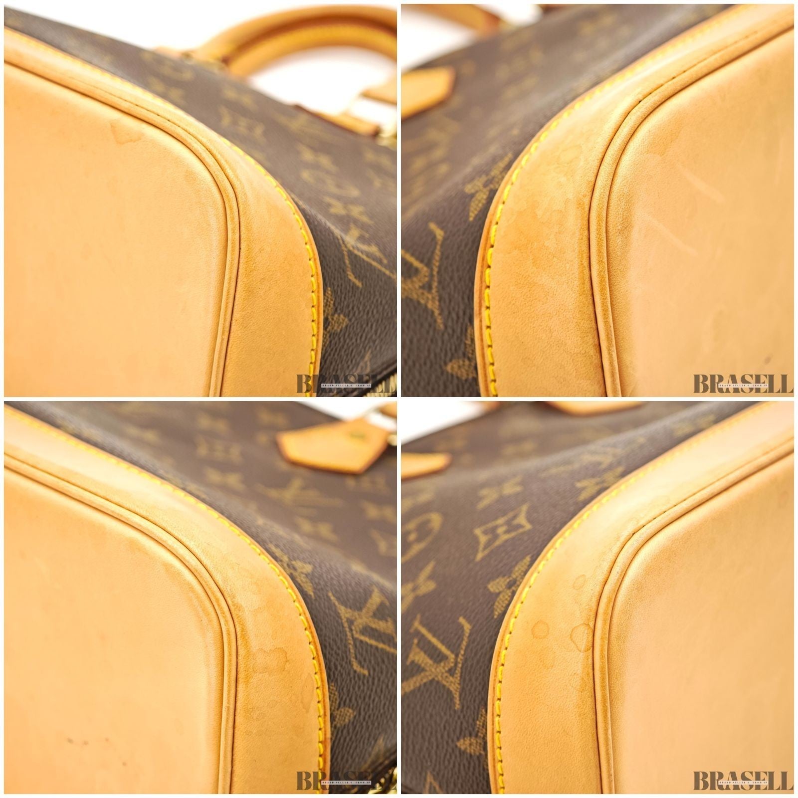 Louis Vuitton Alma PM M51130 Monogram Bag Handbag Coated Canvas Leather Brown