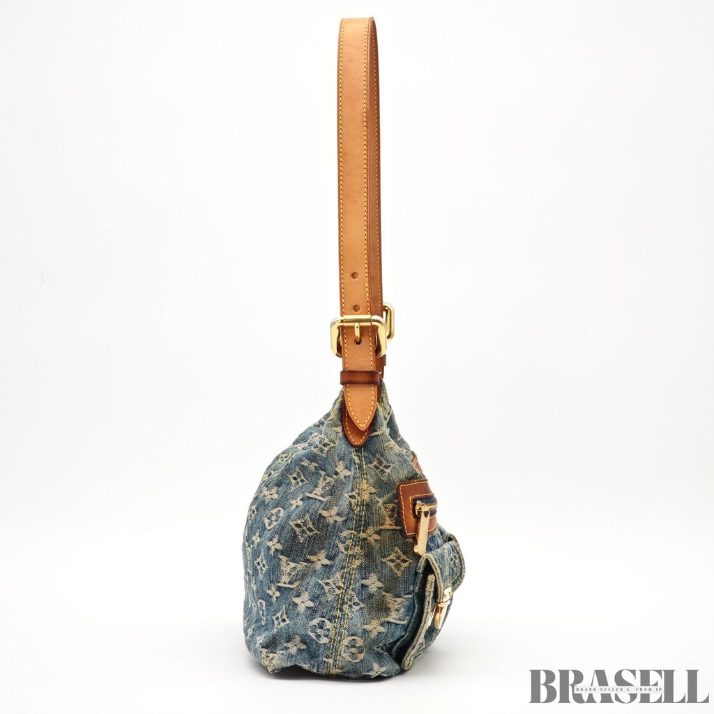 LOUIS VUITTON Buggy PM Shoulder Bag Monogram Denim Leather Blue M95049 France