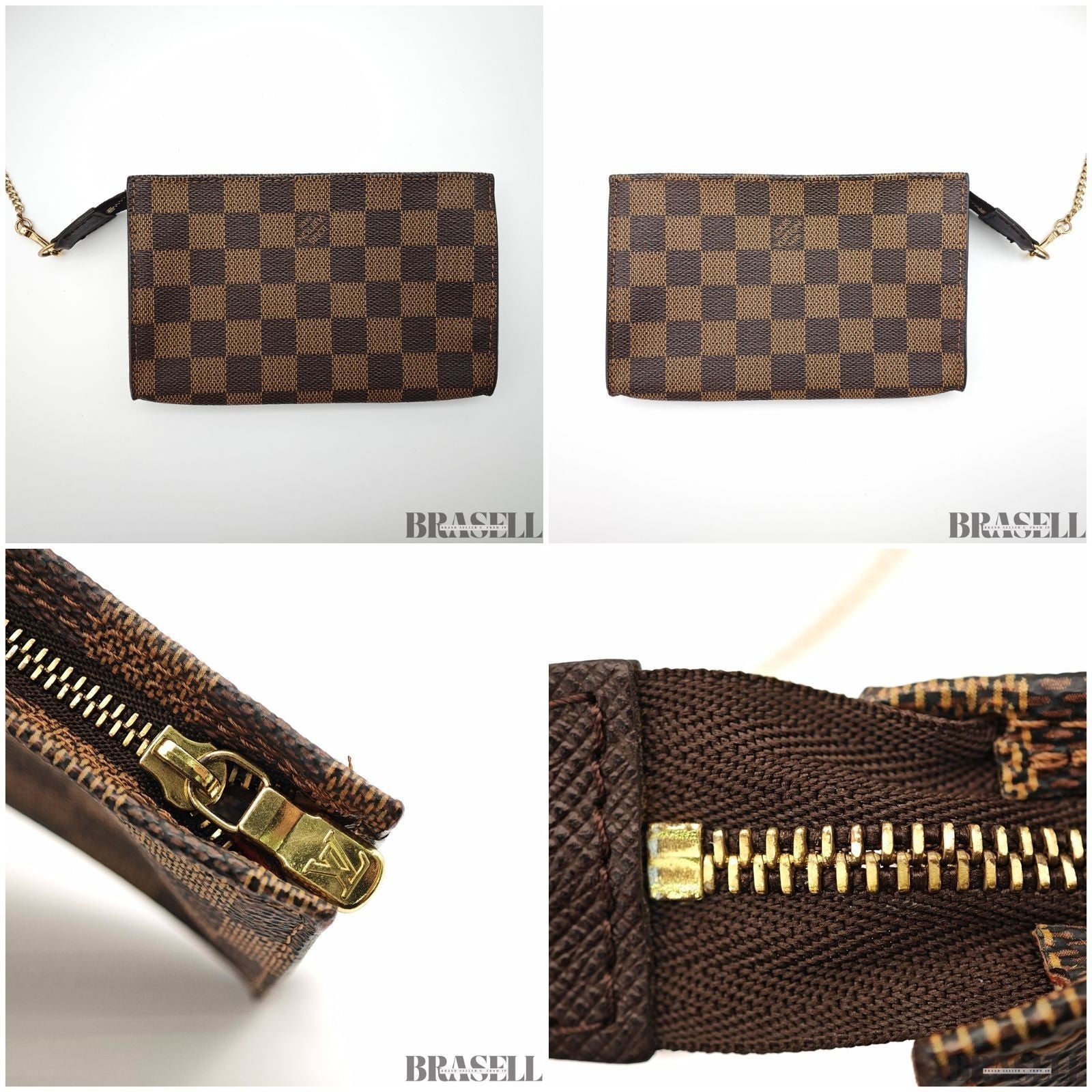 Louis Vuitton Mare N42240 Tote Bag With Pouch Bucket Bag Brown Gold Hardware