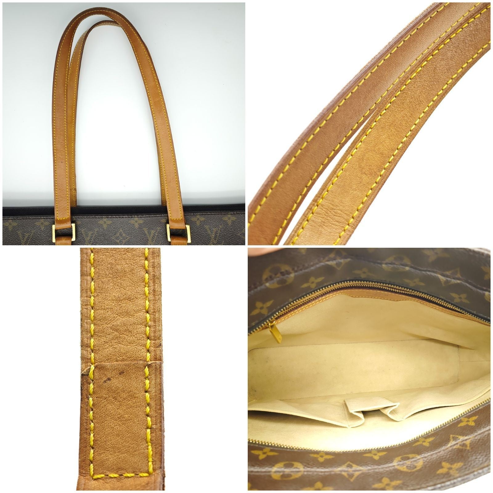 LOUIS VUITTON Luco M51155 Monogram Large Tote Shoulder Bag Brown Leather Women’s