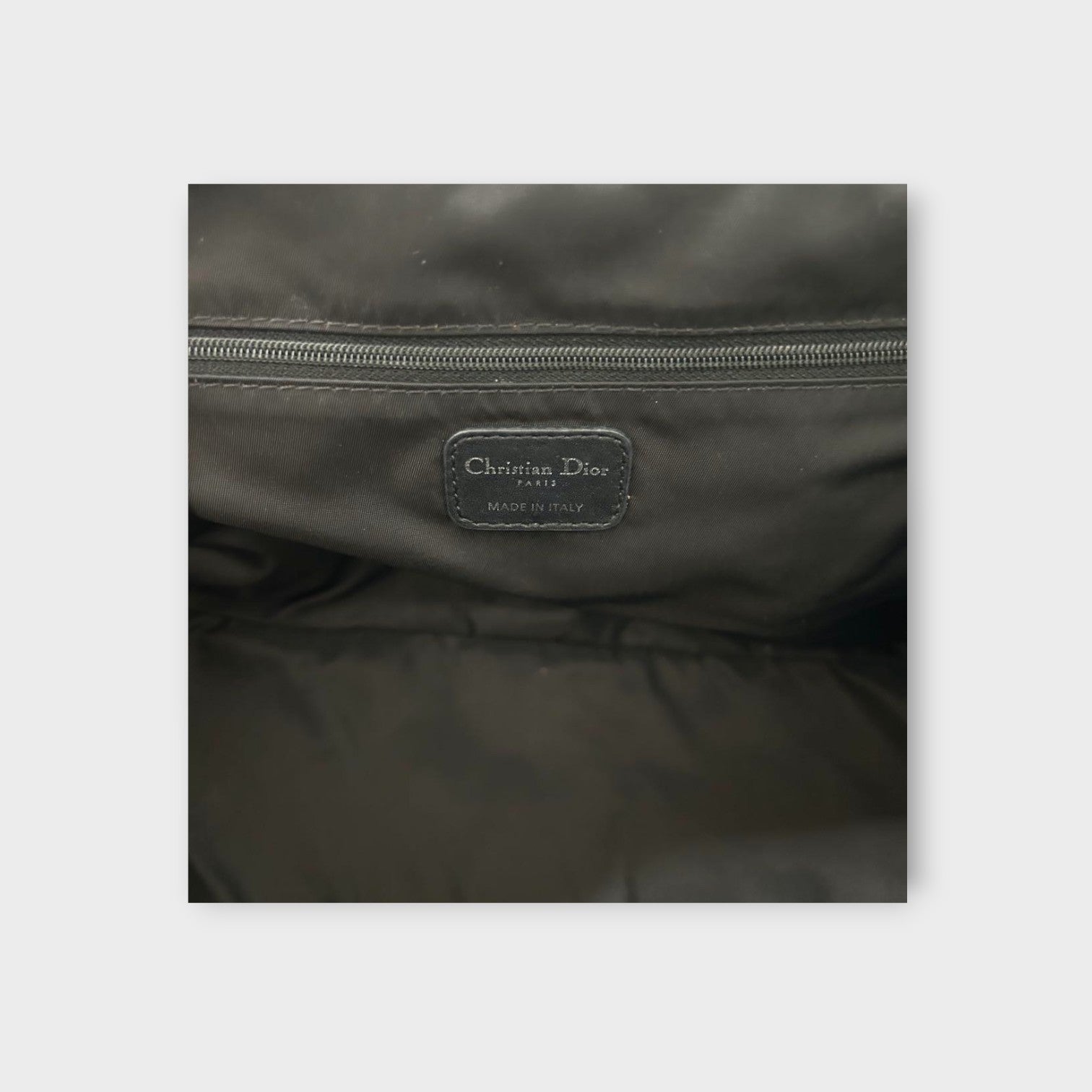 Christian Dior Handbag Tote Bag Leather Nylon Black Silver Hardware 【B】