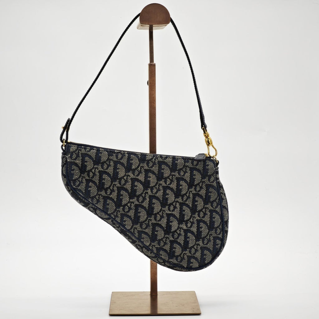 Dior Trotter Saddle Bag Handbag Mini Navy Women’s