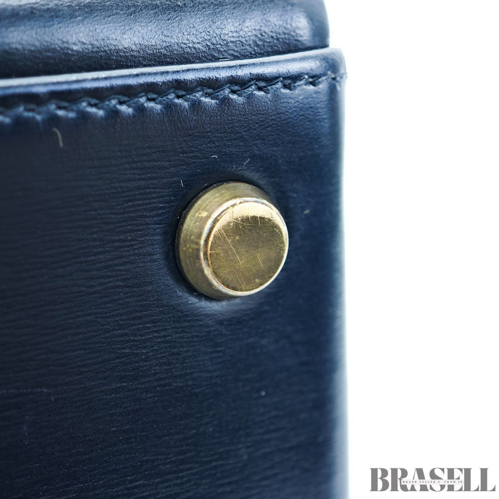 Borsa Hermès Kelly 32 borsa borsetta nera donna hardware oro con scatola e...